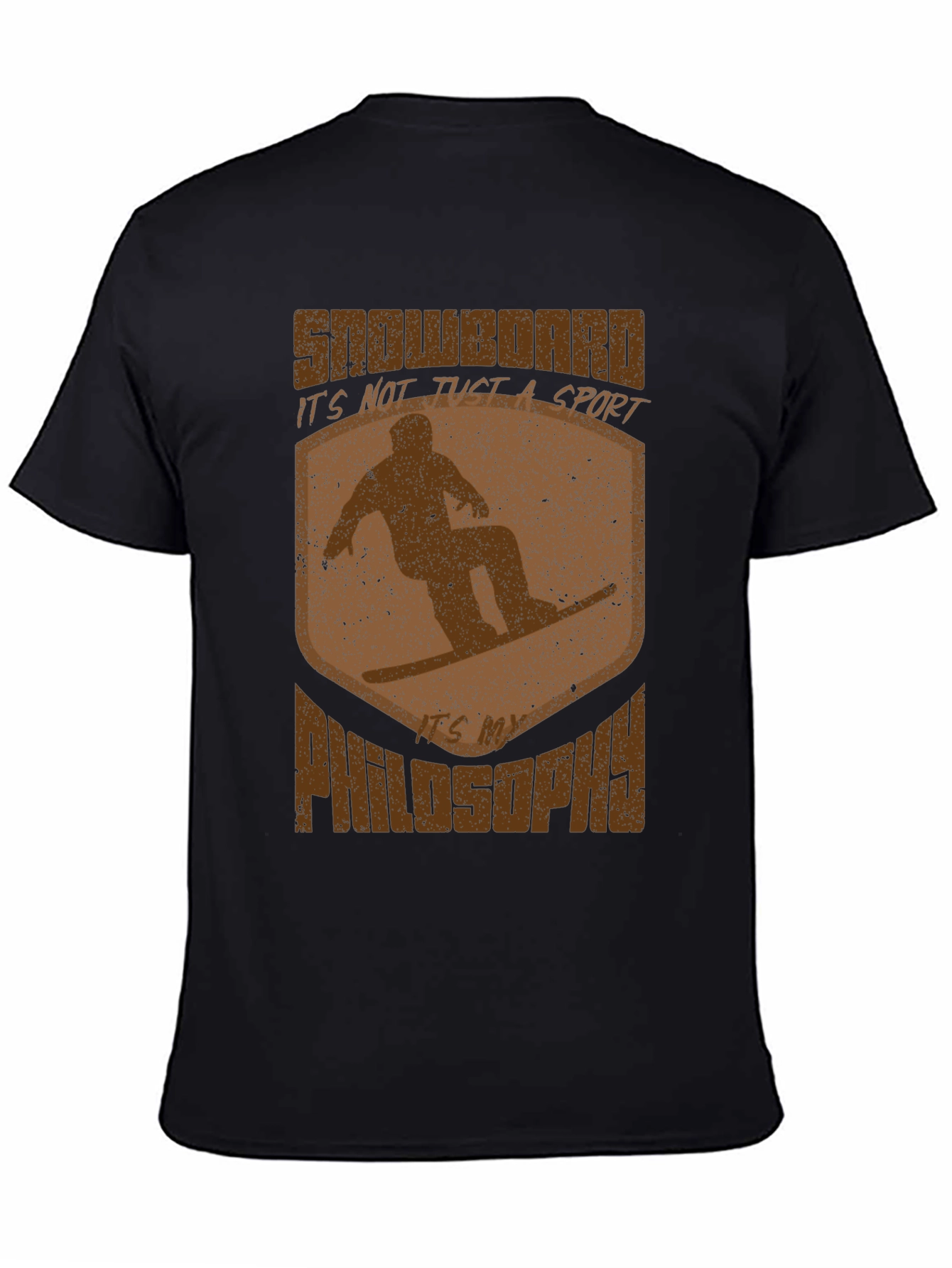 Black Snowboard Philosophy Graphic T-Shirt view 4