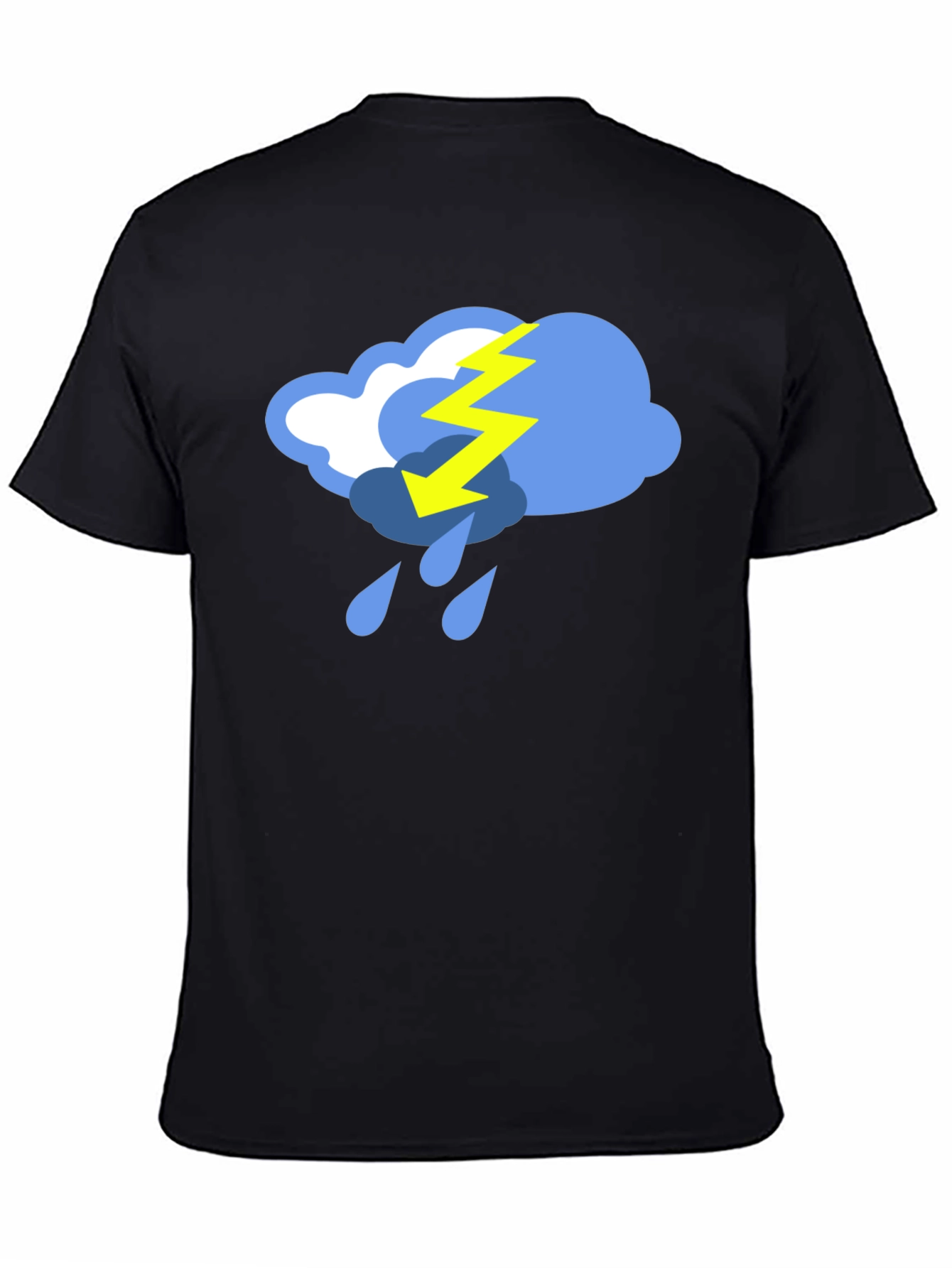 Black Stormy Weather Graphic Tee - Black Cotton T-Shirt view 4