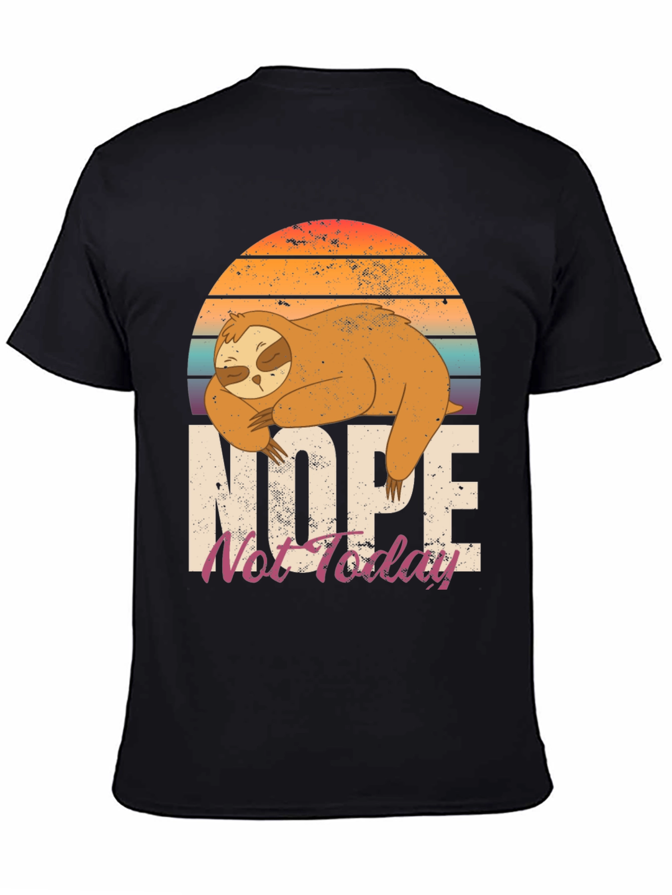 Black Nope Not Today Sloth Graphic Tee view 4