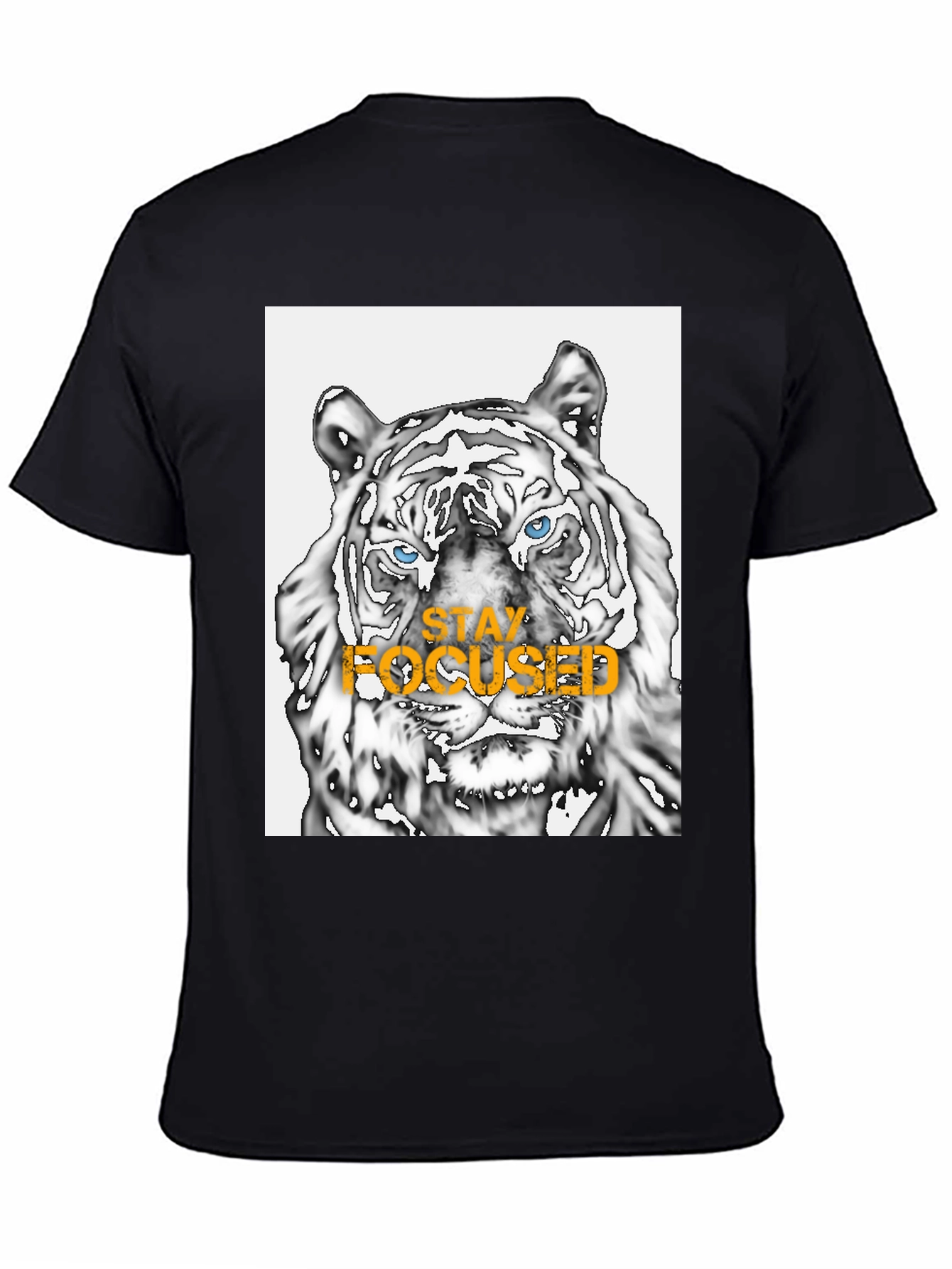 Black Stay Focused Tiger Graphic Tee - Black view 4