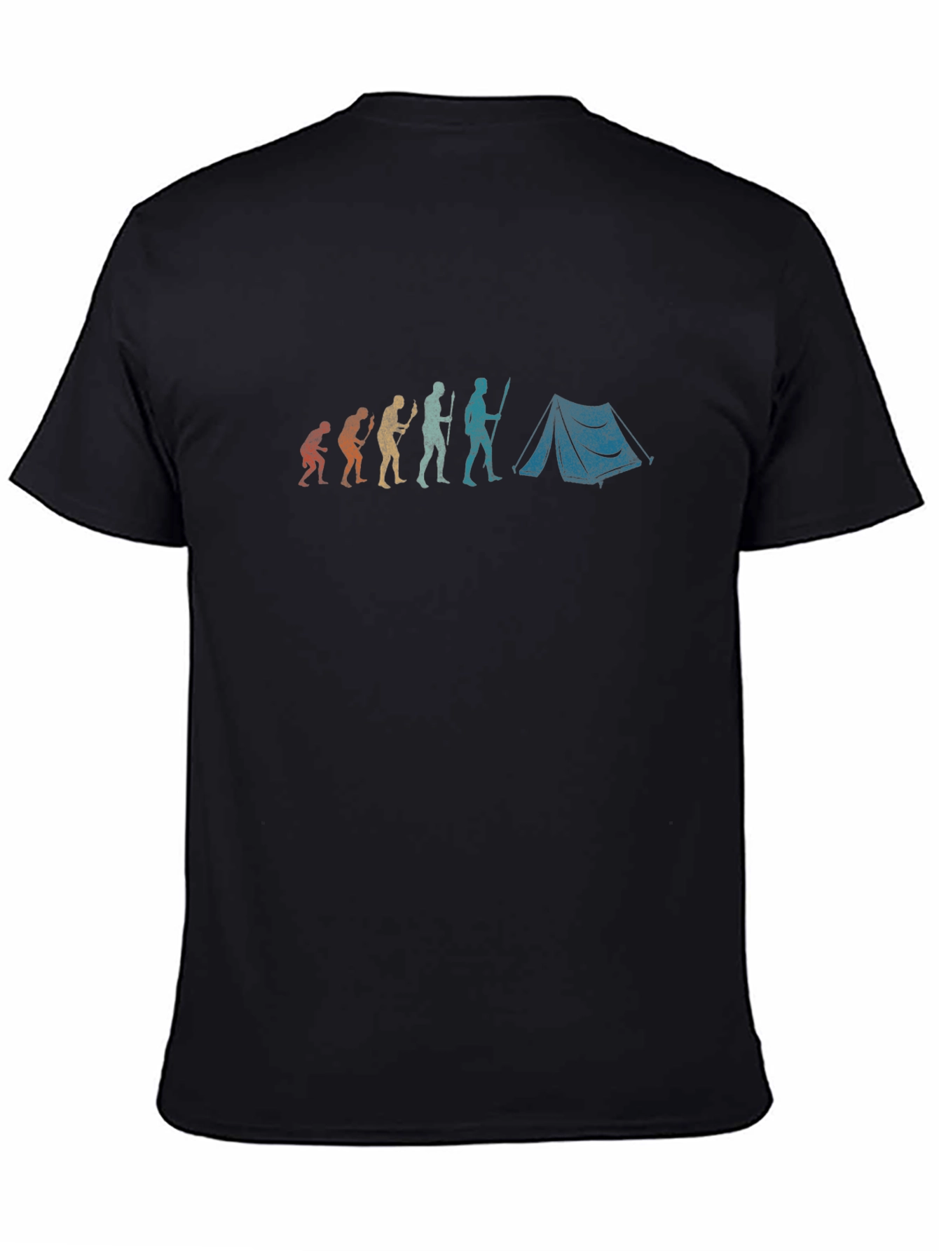 Black Evolution of Camping Graphic T-Shirt - Black view 4