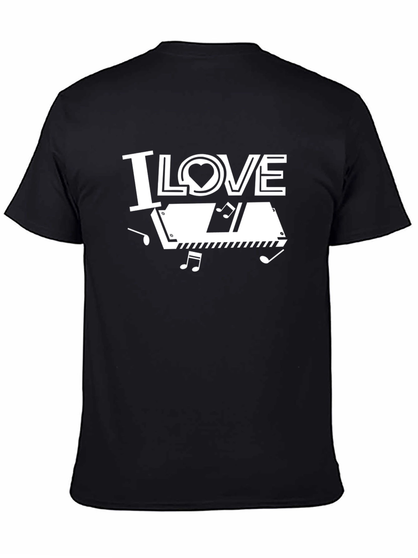 Black I Love Accordions Black T-Shirt view 4