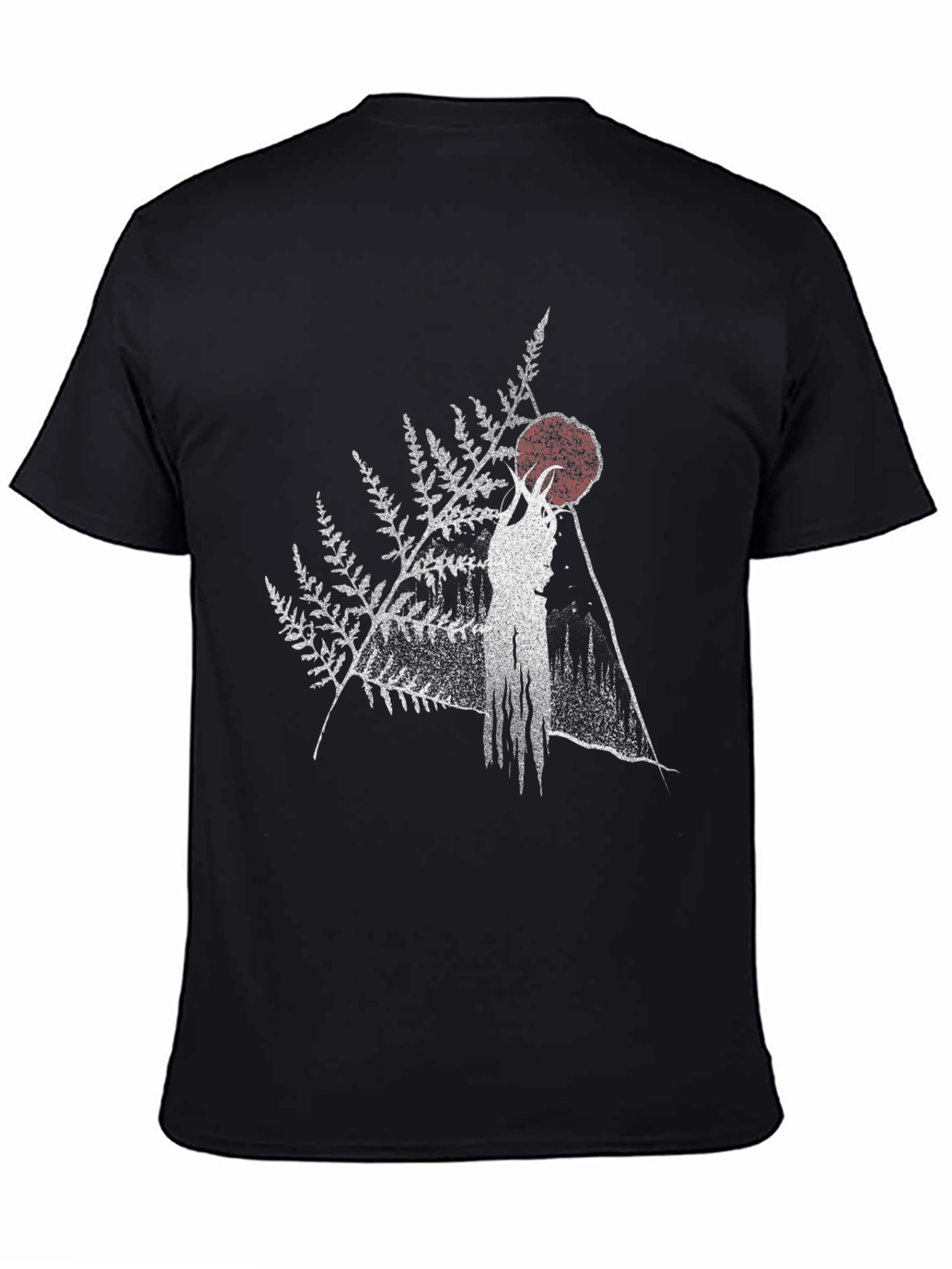 Black Nature Spirit Graphic Tee - Black Cotton Blend Shirt view 4