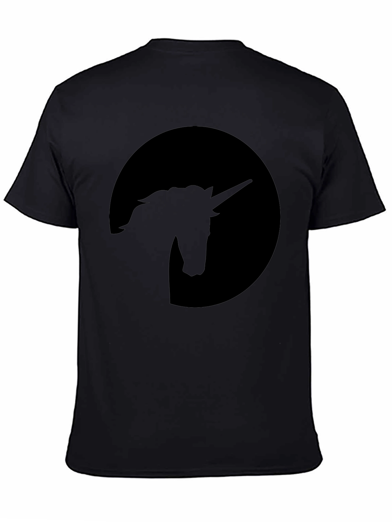 Black Unicorn Silhouette Black T-Shirt view 4