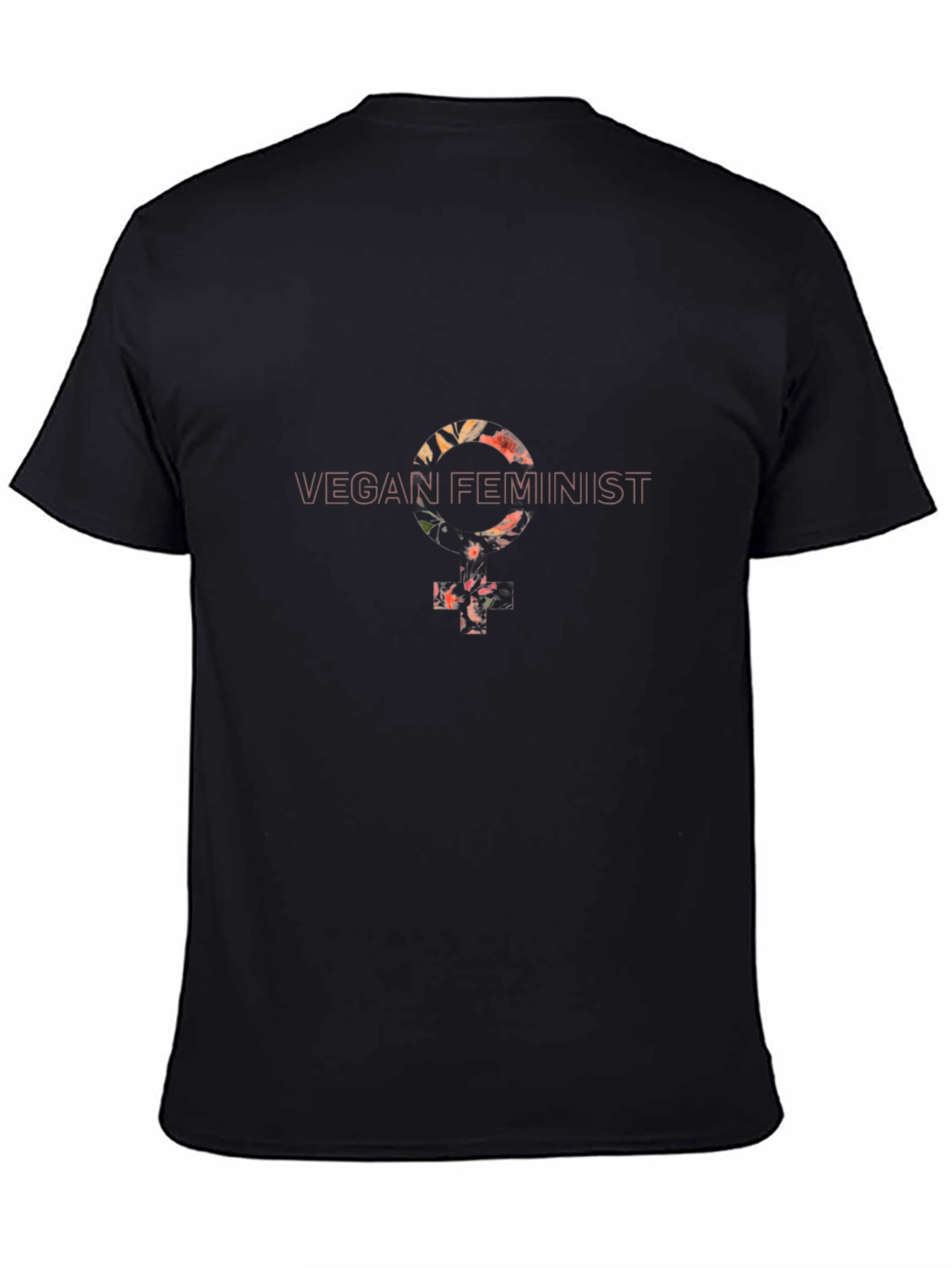 Black Vegan Feminist Graphic T-Shirt - Unisex view 4