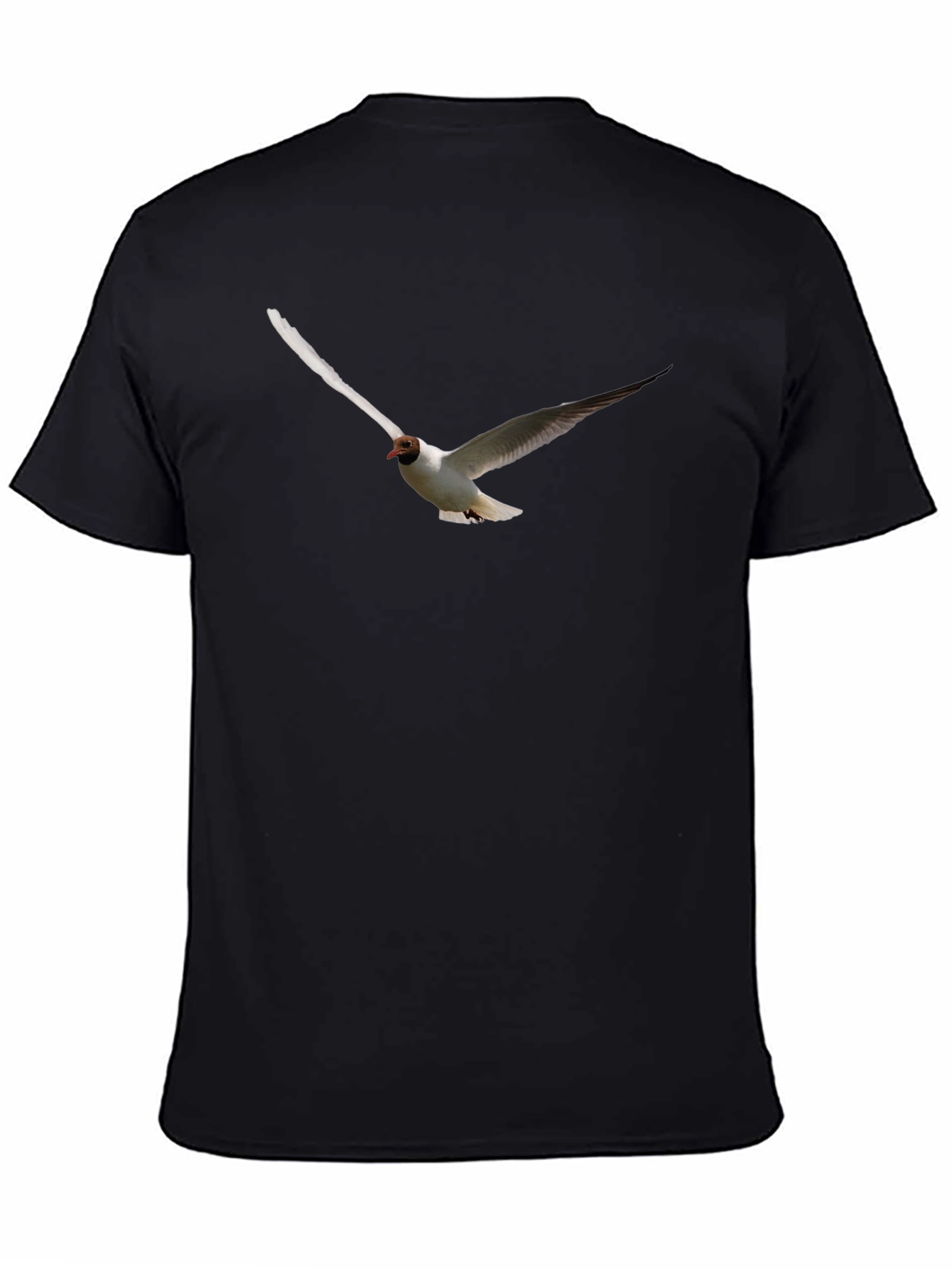 Black Black T-Shirt with Flying Bird Graphic view 4