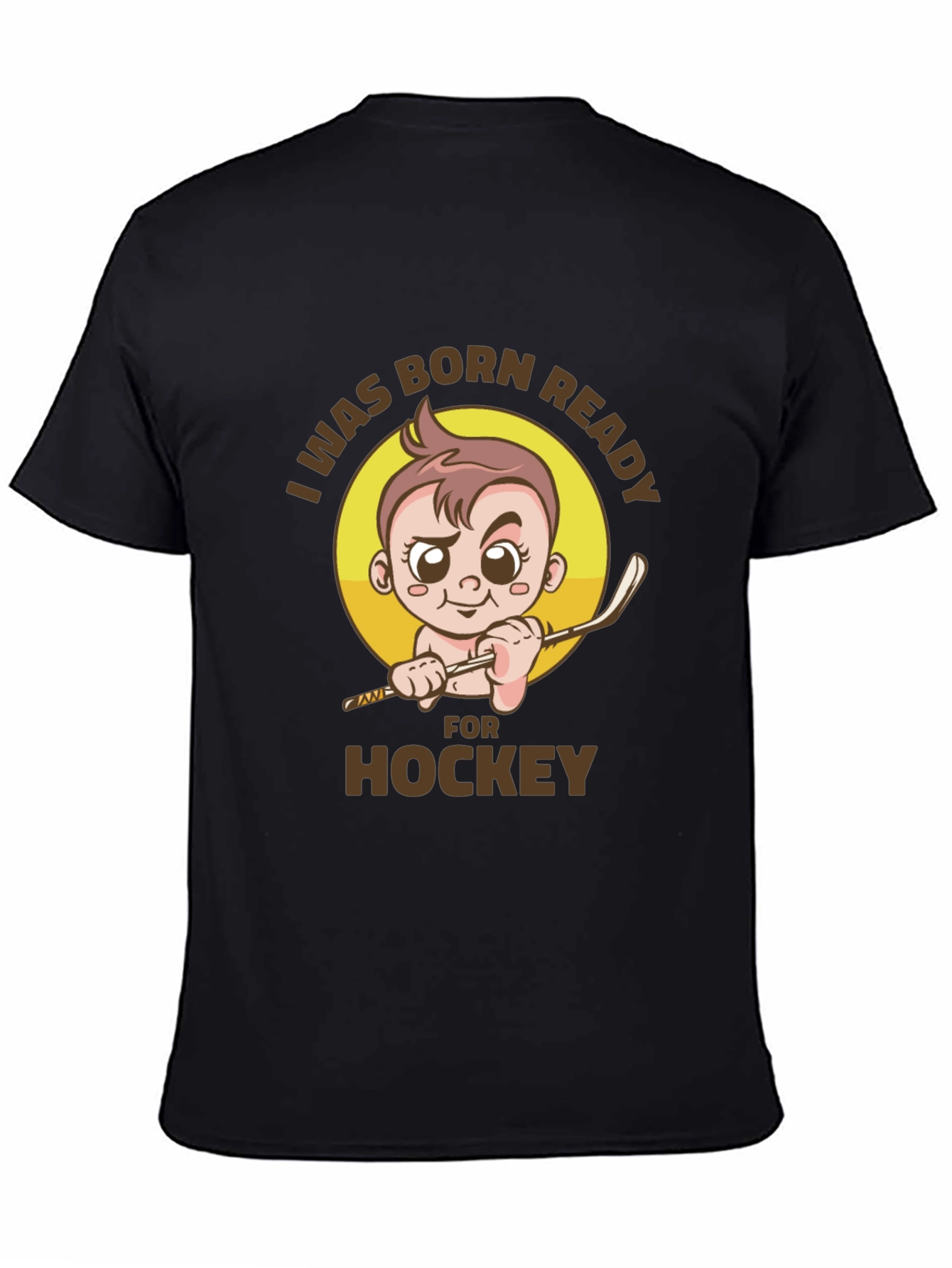Black Born Ready Hockey T-Shirt - Newborn Athlete view 4