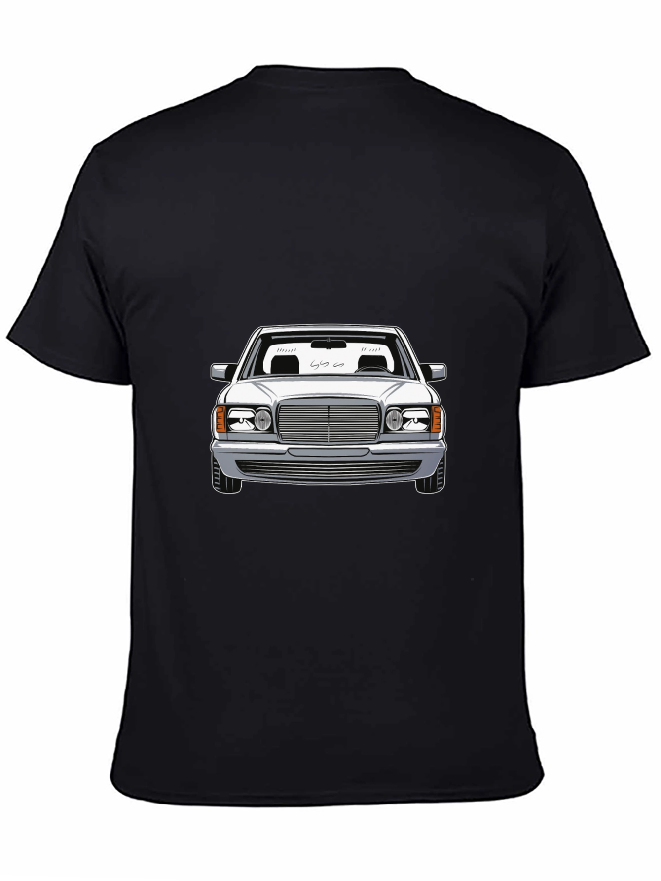 Black Classic Car Graphic Tee - Black Cotton Blend view 4