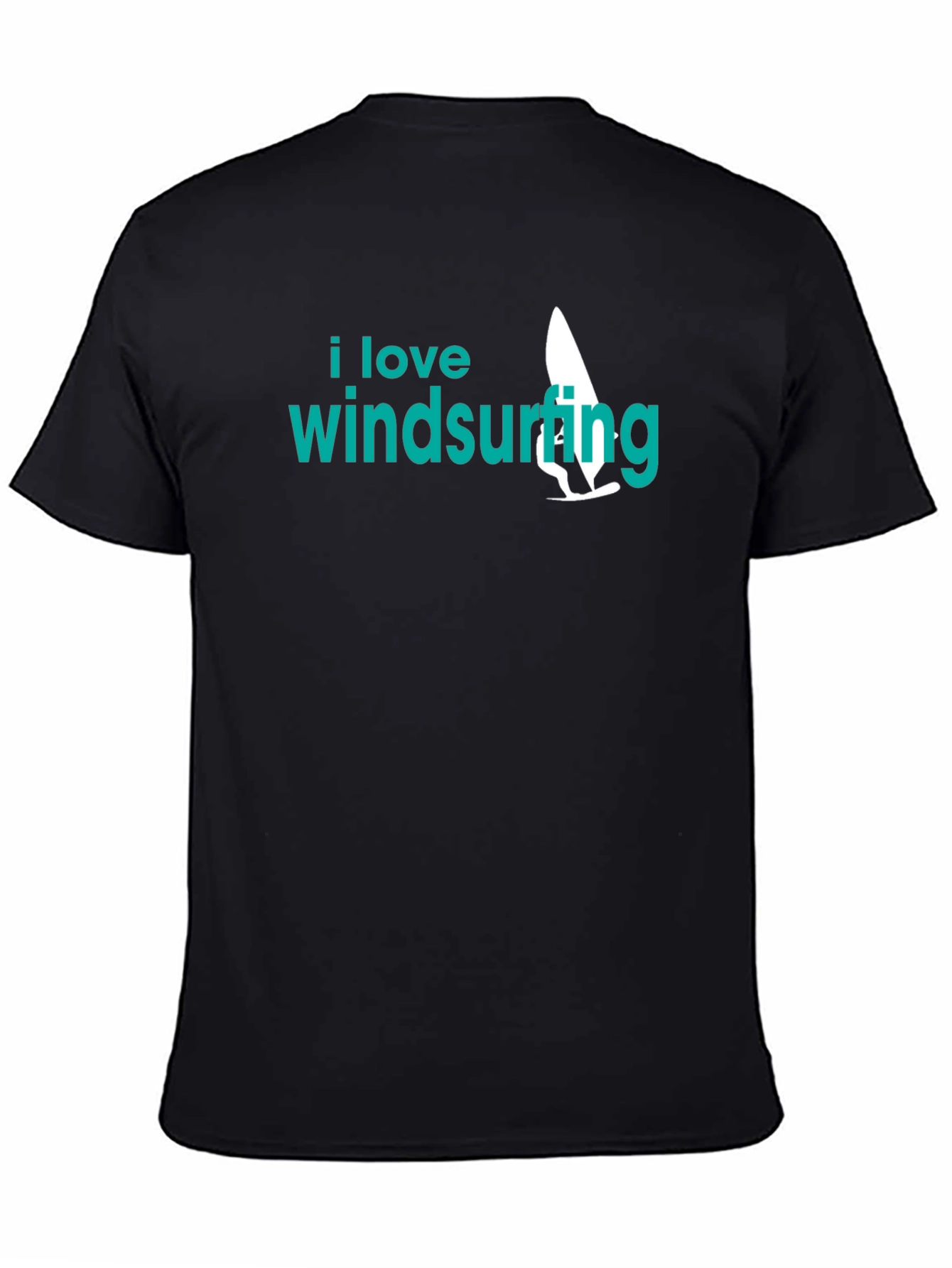 Black I Love Windsurfing Black Graphic Tee view 4