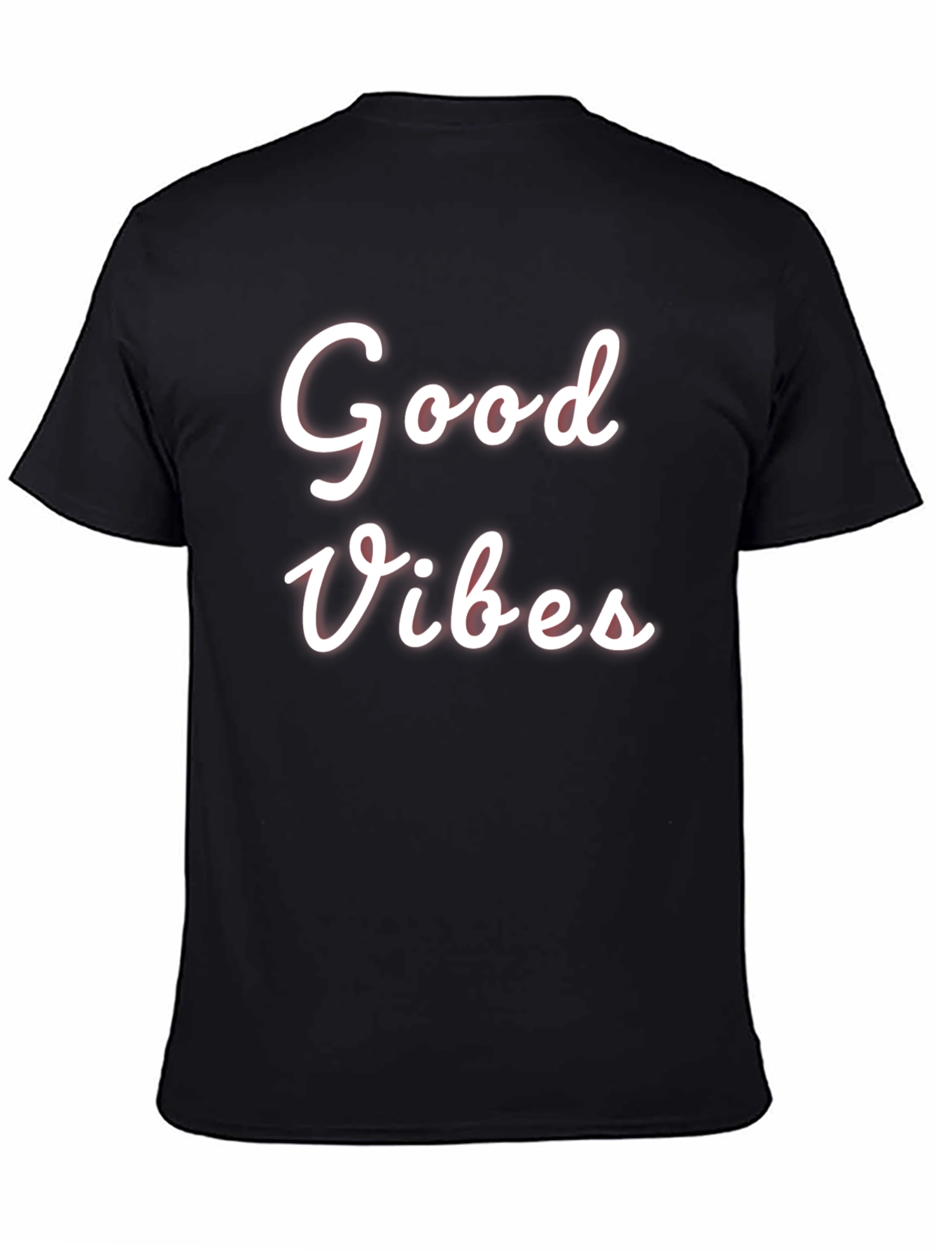 Black Good Vibes Black Graphic Tee Casual Wear view 4