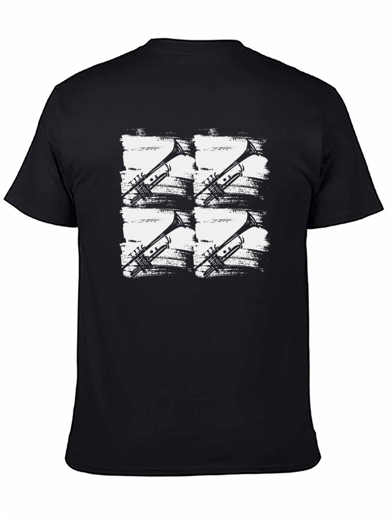 Black Trumpet Graphic Tee - Cool Music T-Shirt view 4