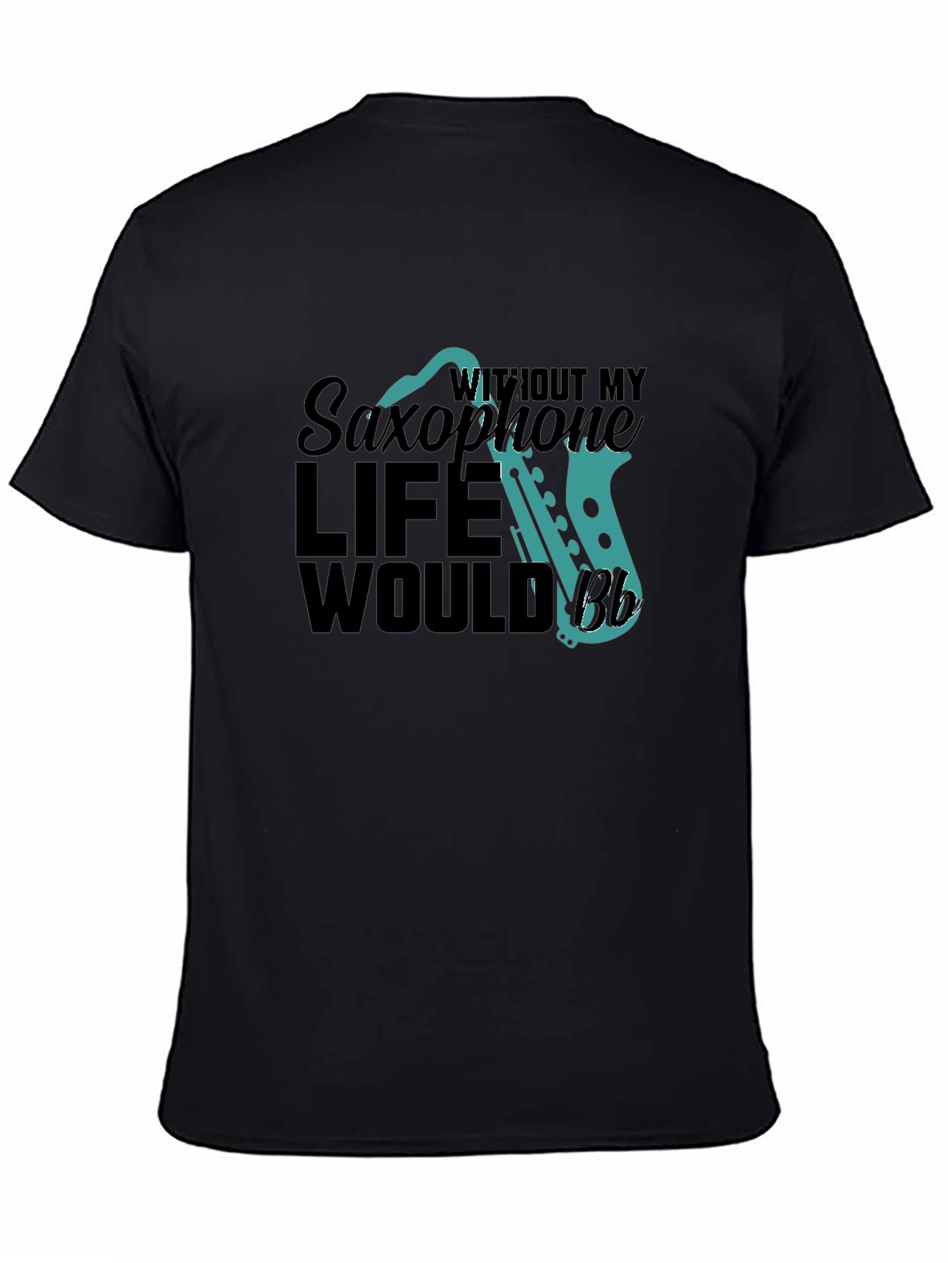 Black Saxophone Lover's T-Shirt - Musical Life Apparel view 4