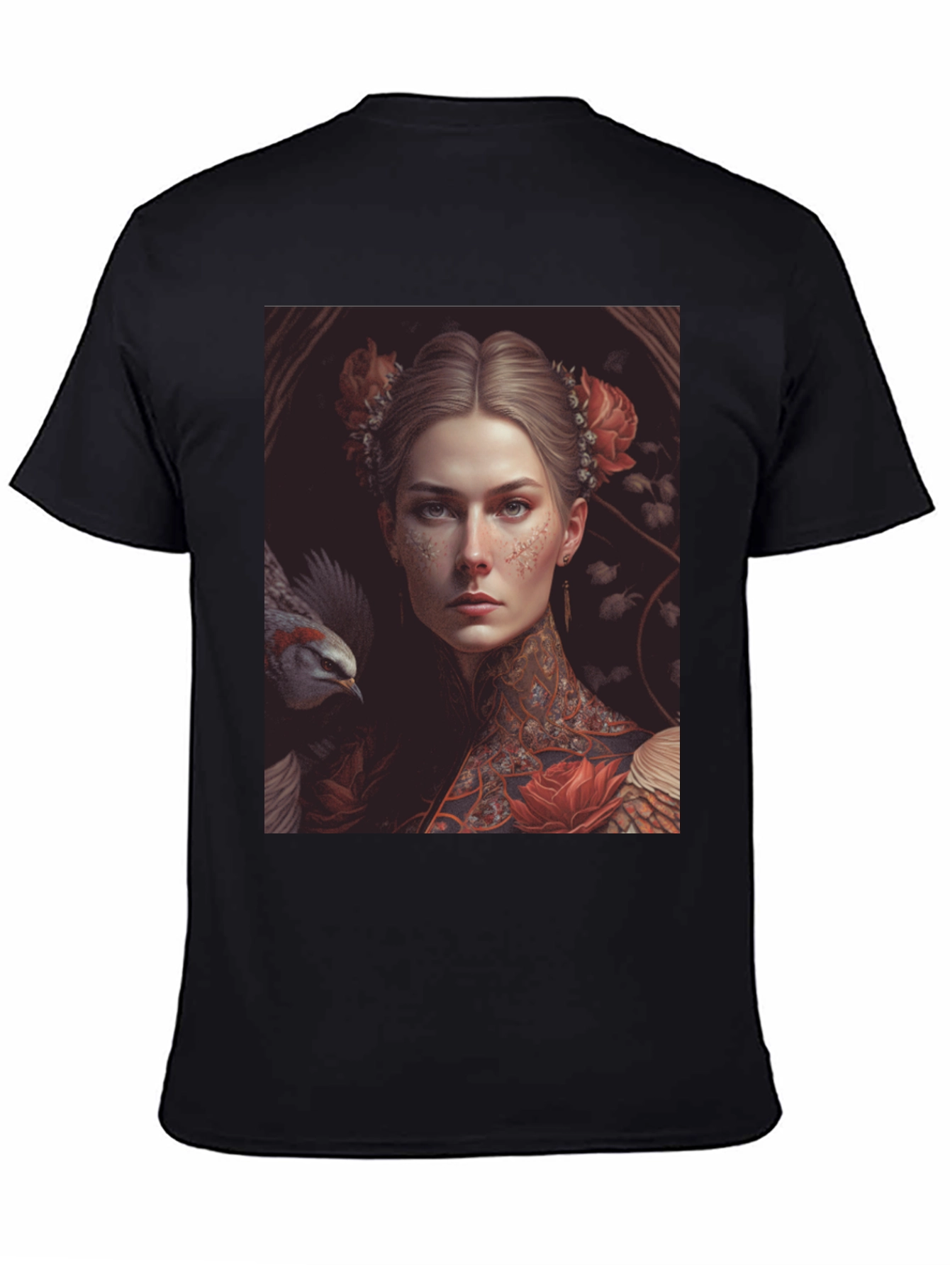 Black Floral Renaissance T-Shirt view 4