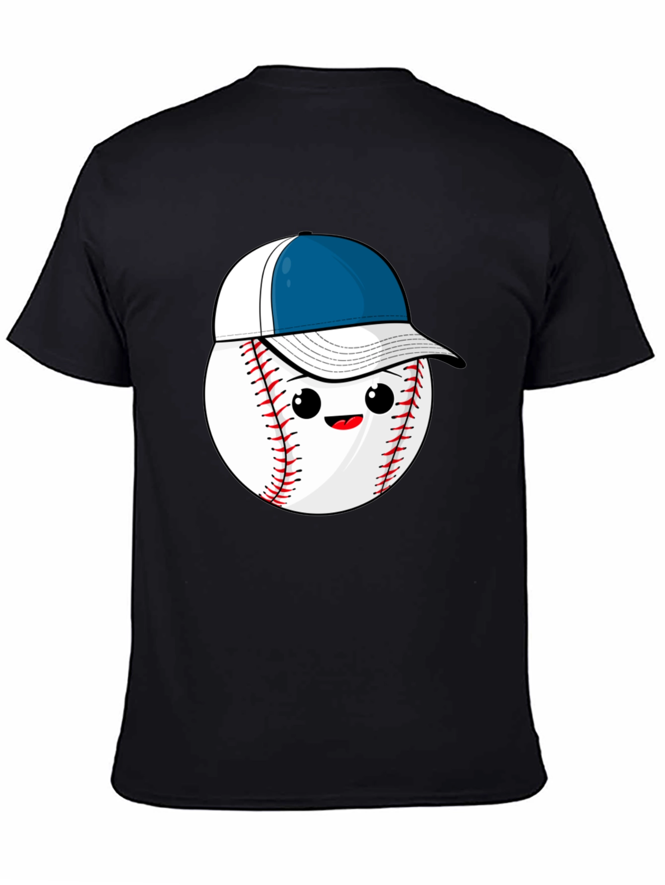 Black Baseball with Hat Graphic Tee view 4