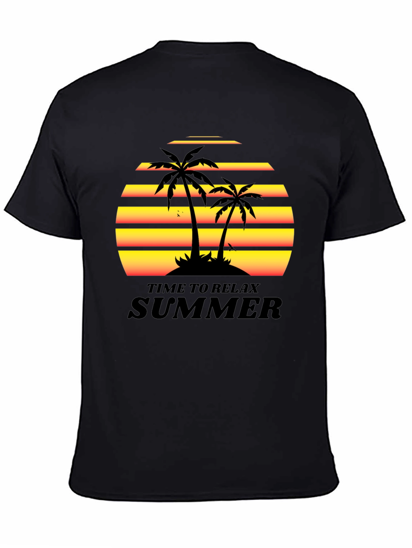 Summer Vibes Black T-Shirt - Time to Relax - 4