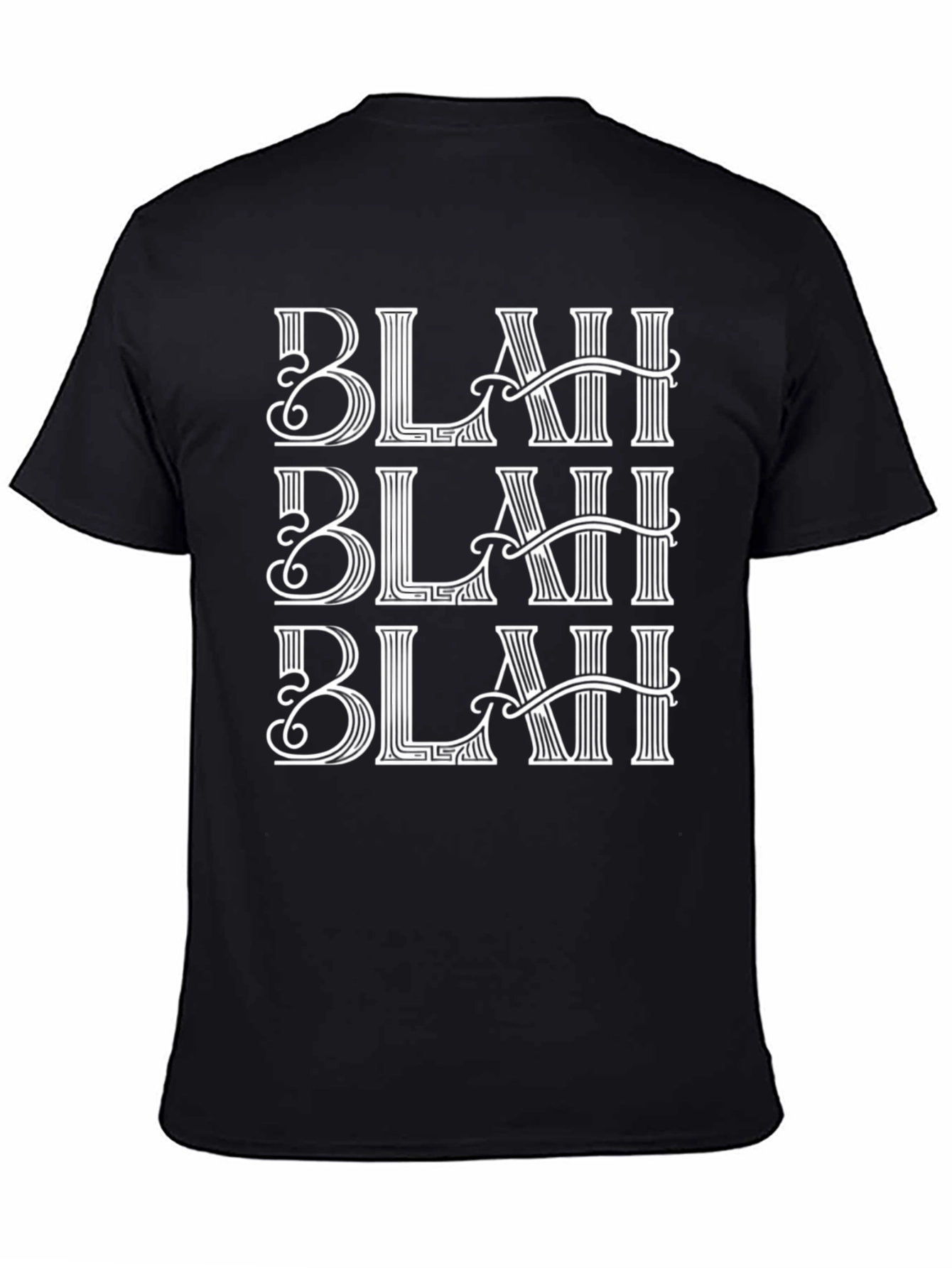 Black Blah Blah Blah Graphic Tee - Men's Crew Neck view 4