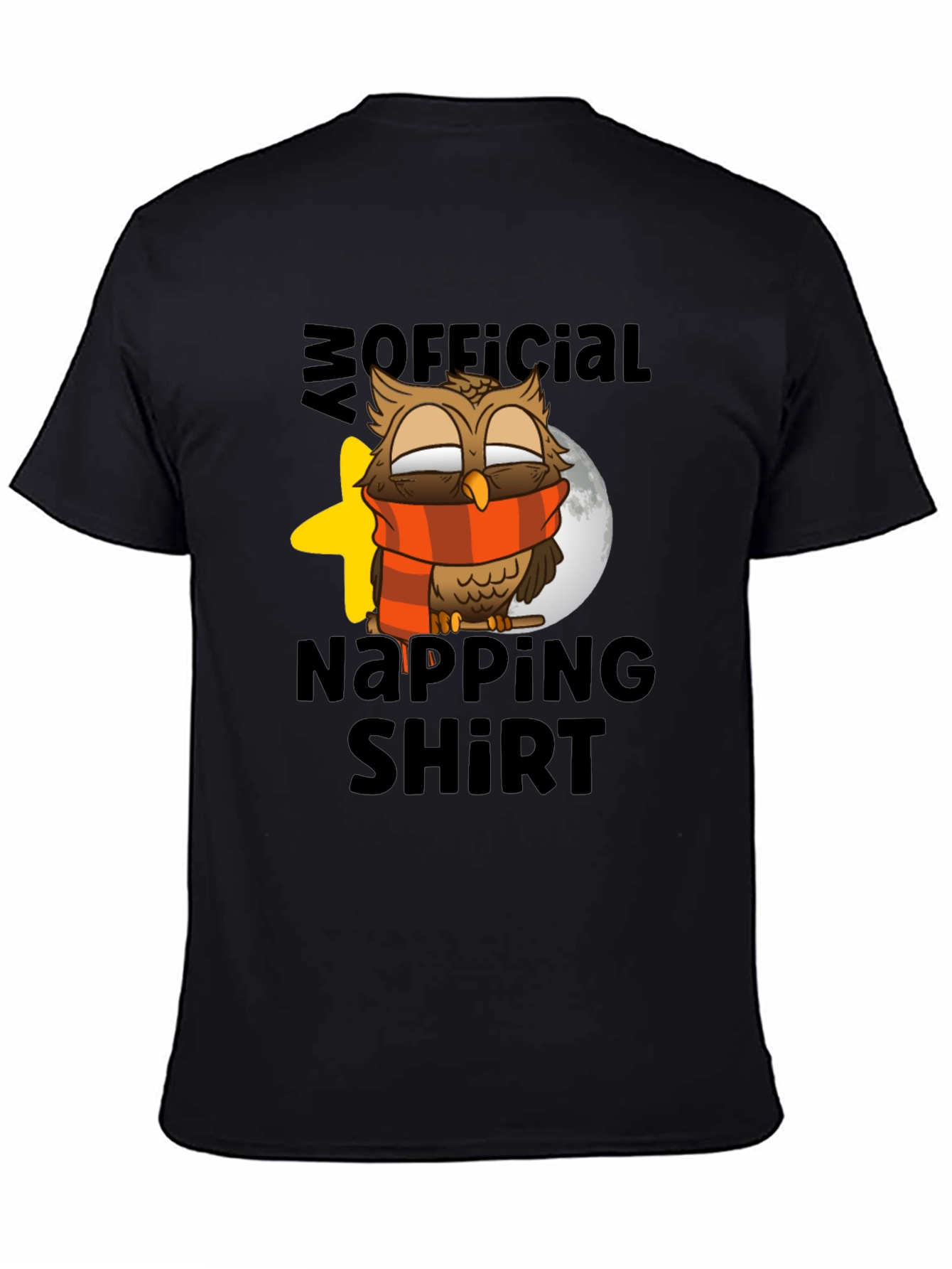 Black My Official Napping Shirt - Owl Design view 4