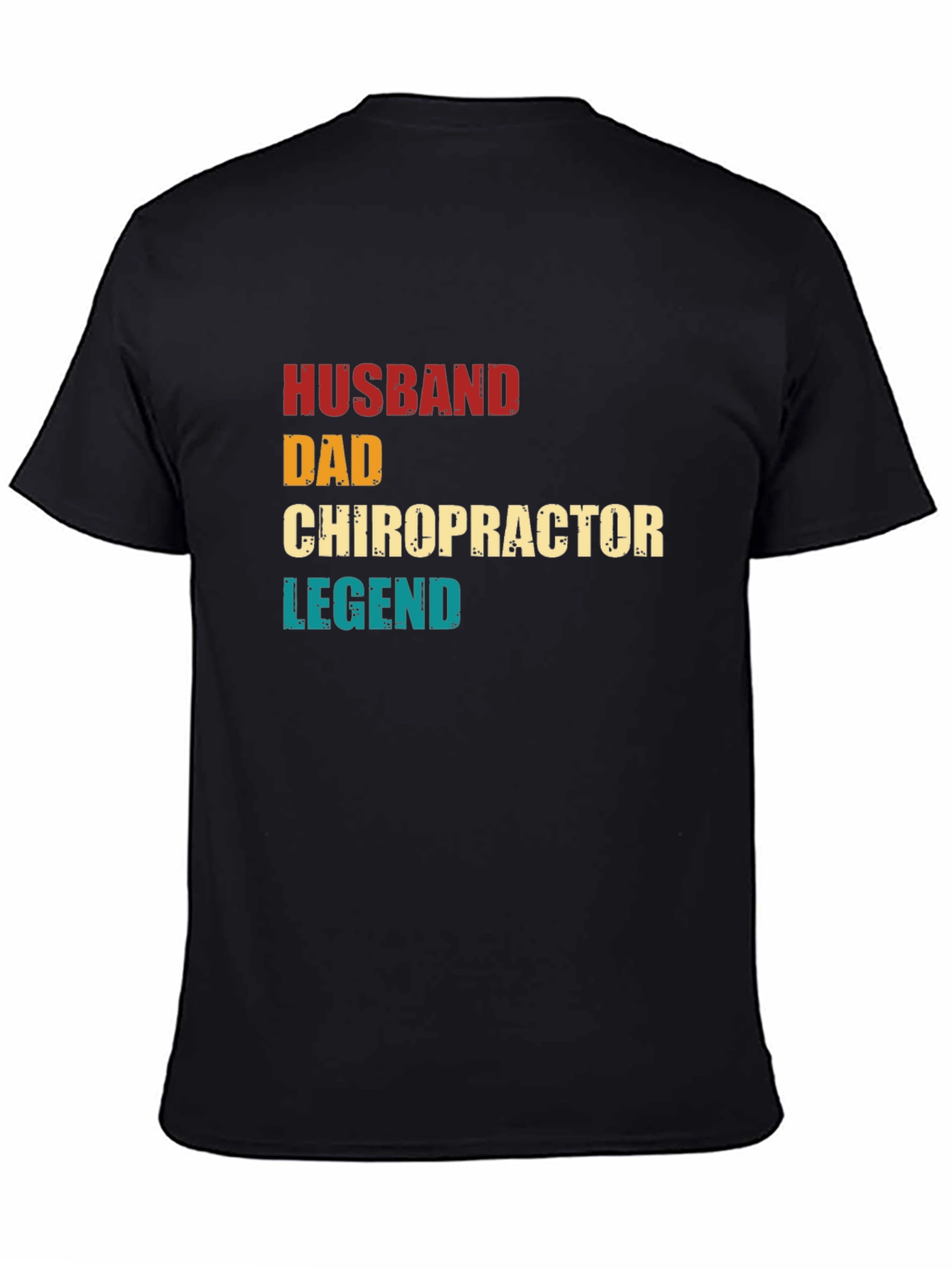 Black Husband Dad Chiropractor Legend T-Shirt view 4
