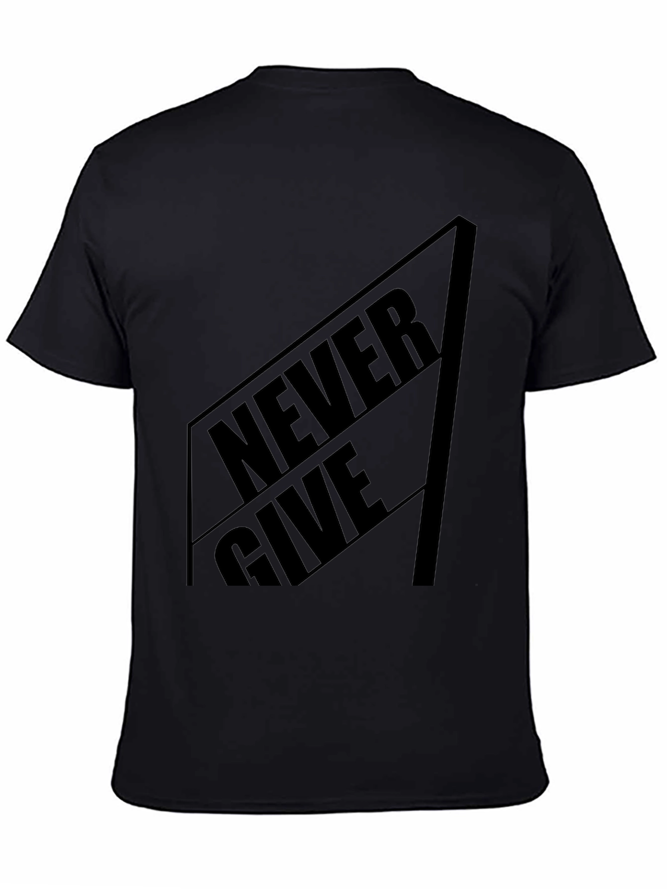 Black Never Give Black Graphic Tee - Stylish Menswear view 4