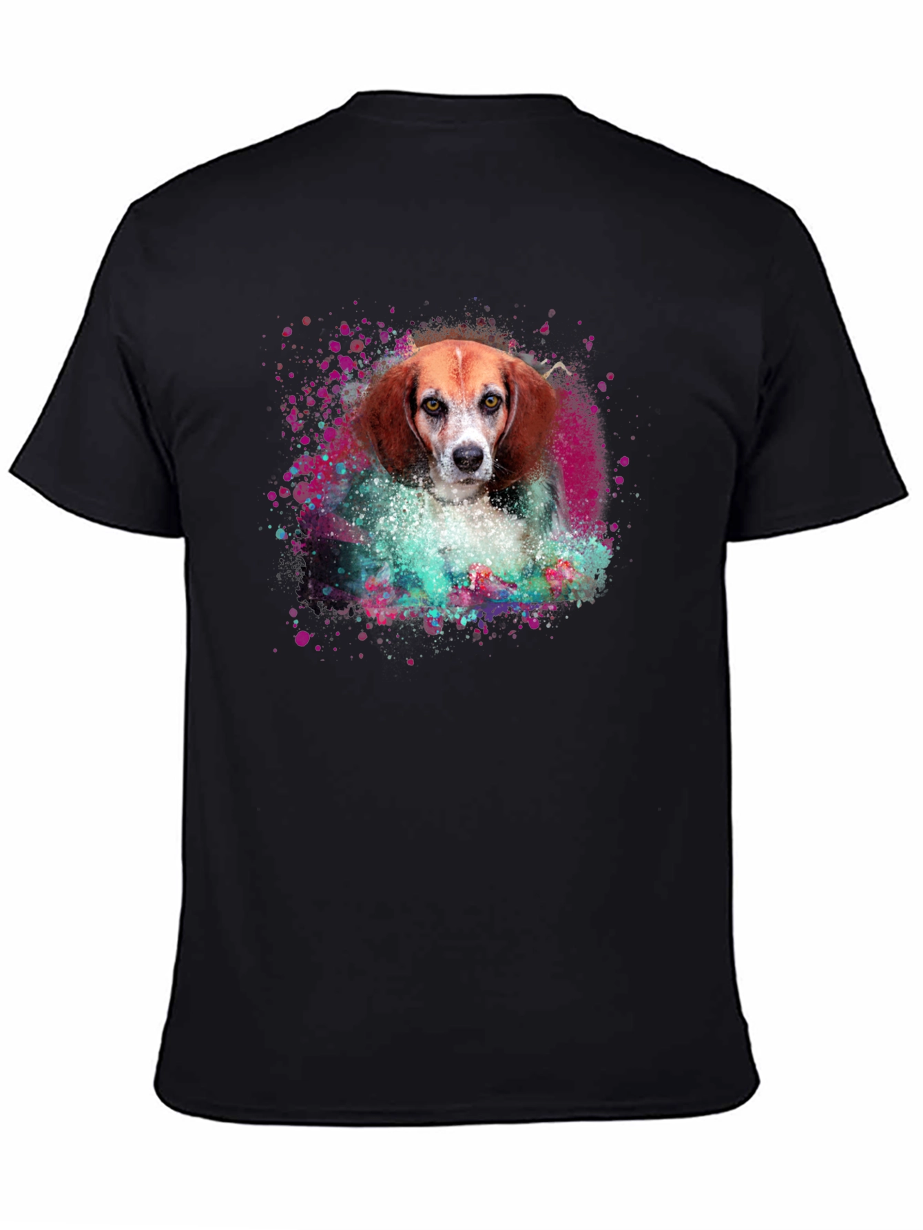 Black Dog Art T-Shirt - Beagle Portrait Tee view 4