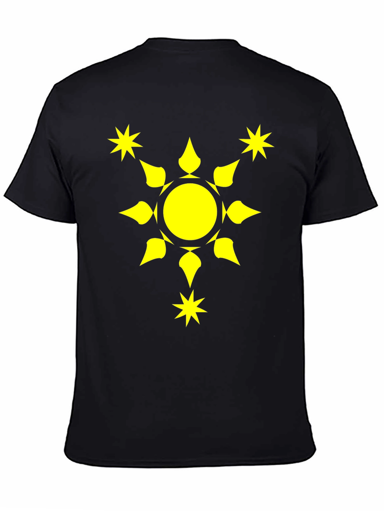 Black Sunburst Graphic Tee - Black Cotton Comfort Fit view 4