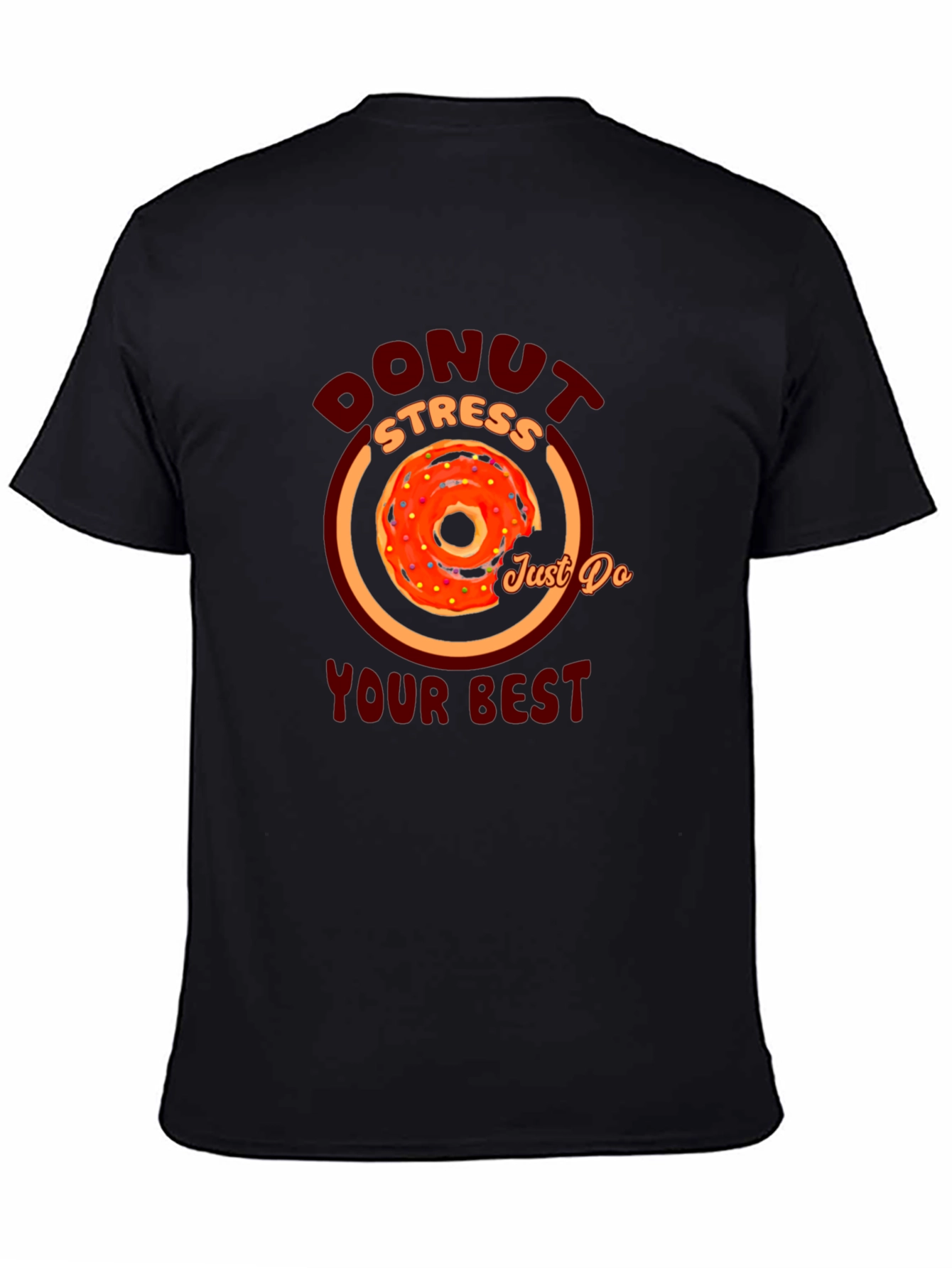 Black Donut Stress Graphic T-Shirt - Motivational Tee view 4