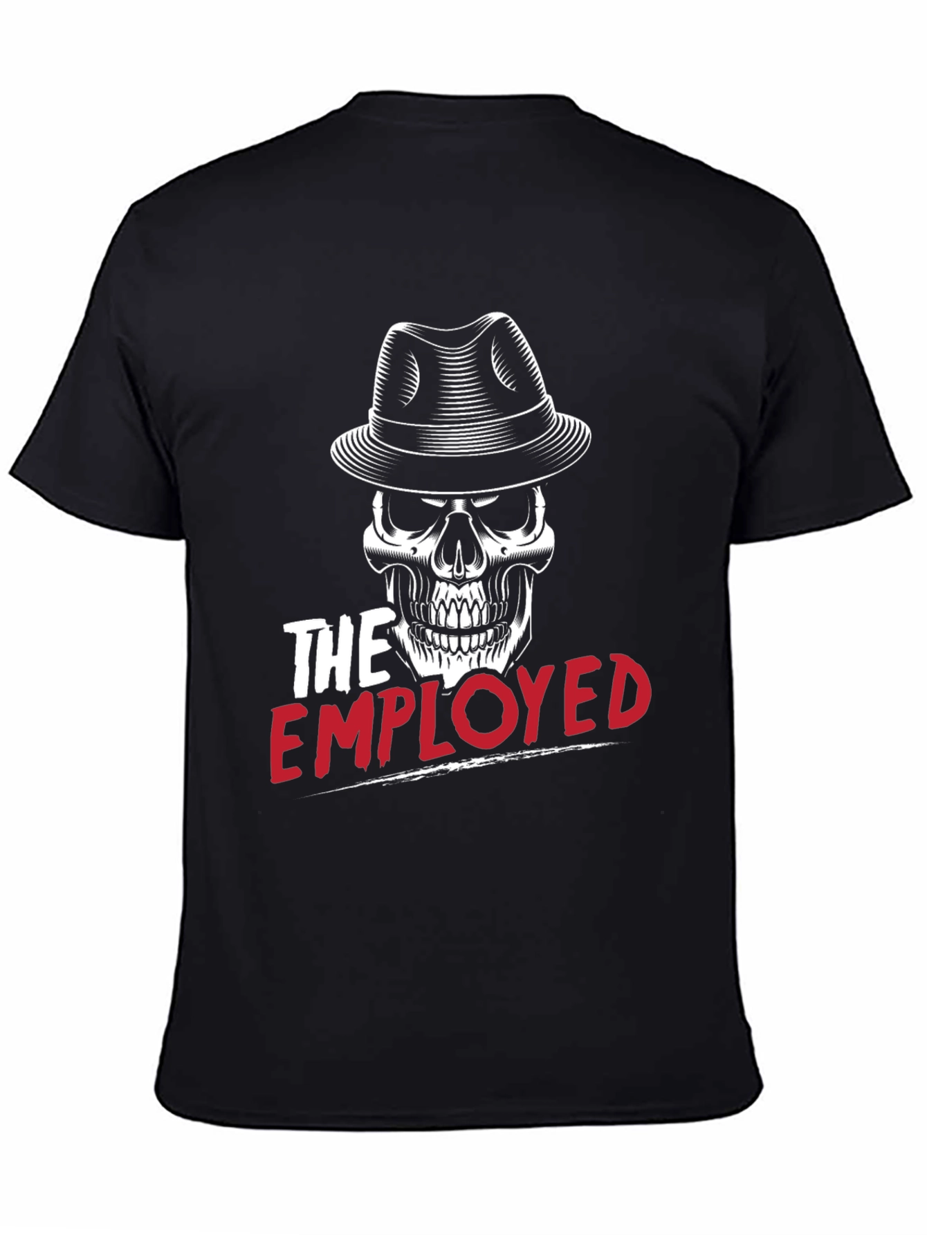 Black Skull with Hat Graphic T-Shirt view 4