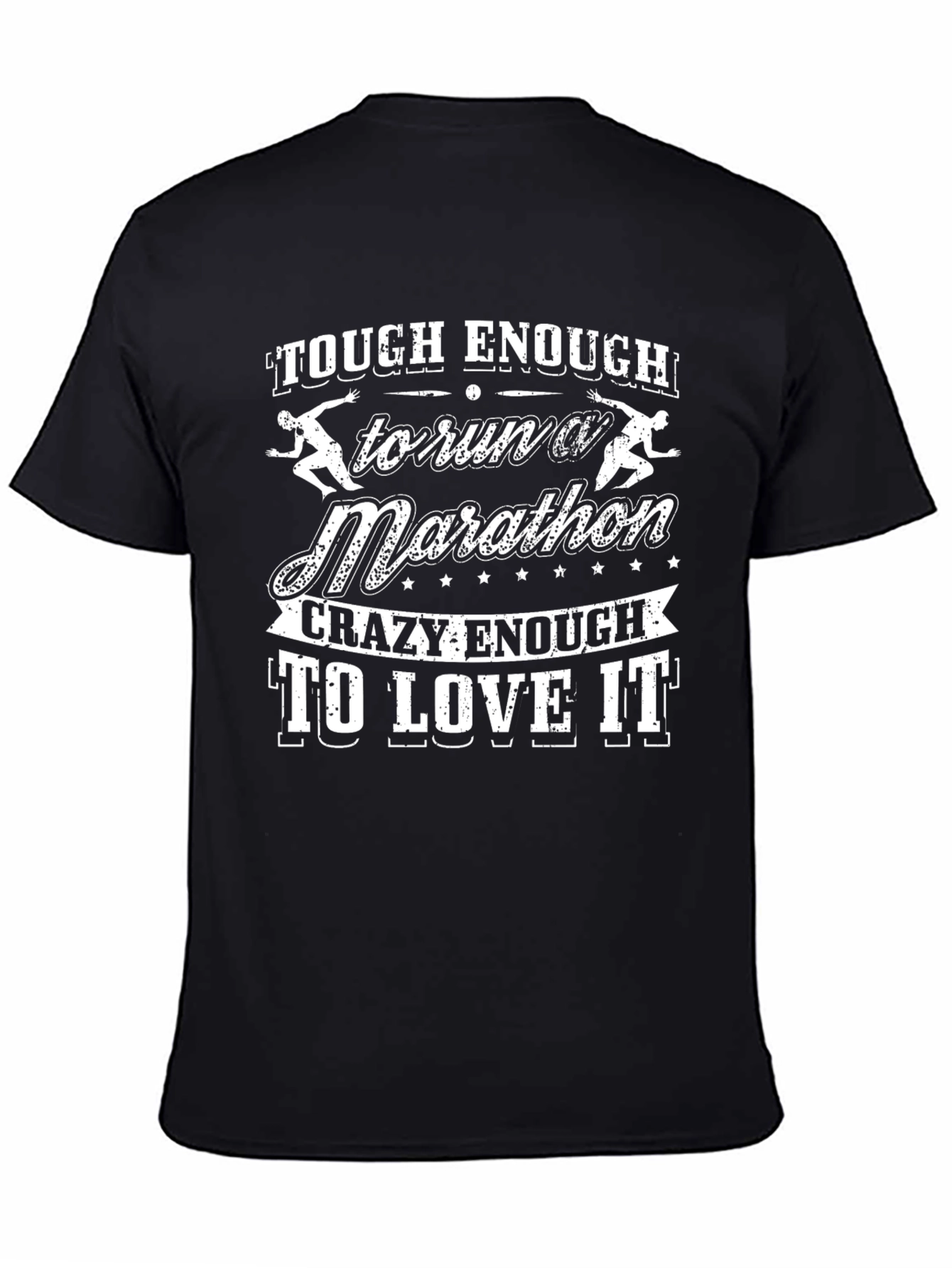 Black Tough Enough Marathon Runner Graphic Tee view 4