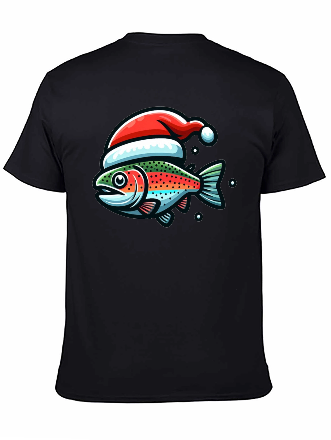 Festive Fishing Tee: Christmas Fish Graphic Shirt - 4