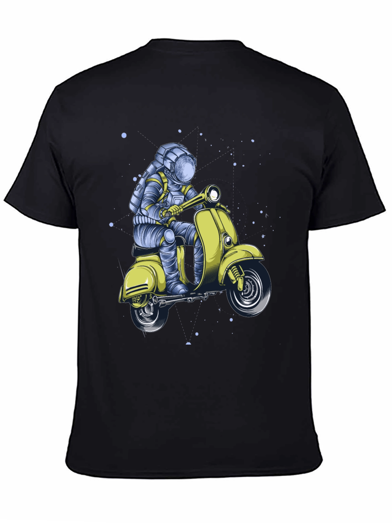 Black Astronaut on Scooter Graphic Tee - Black view 4