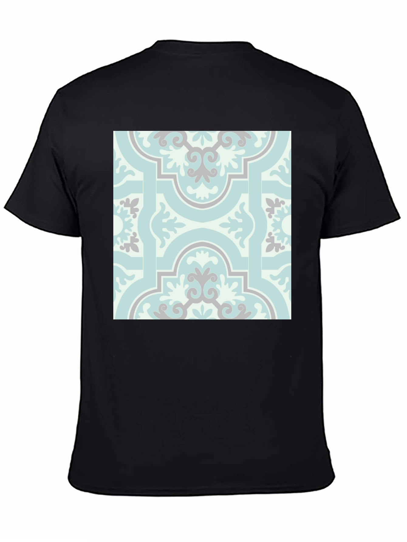 Black Patterned Graphic Tee - Stylish Casual Wear view 4