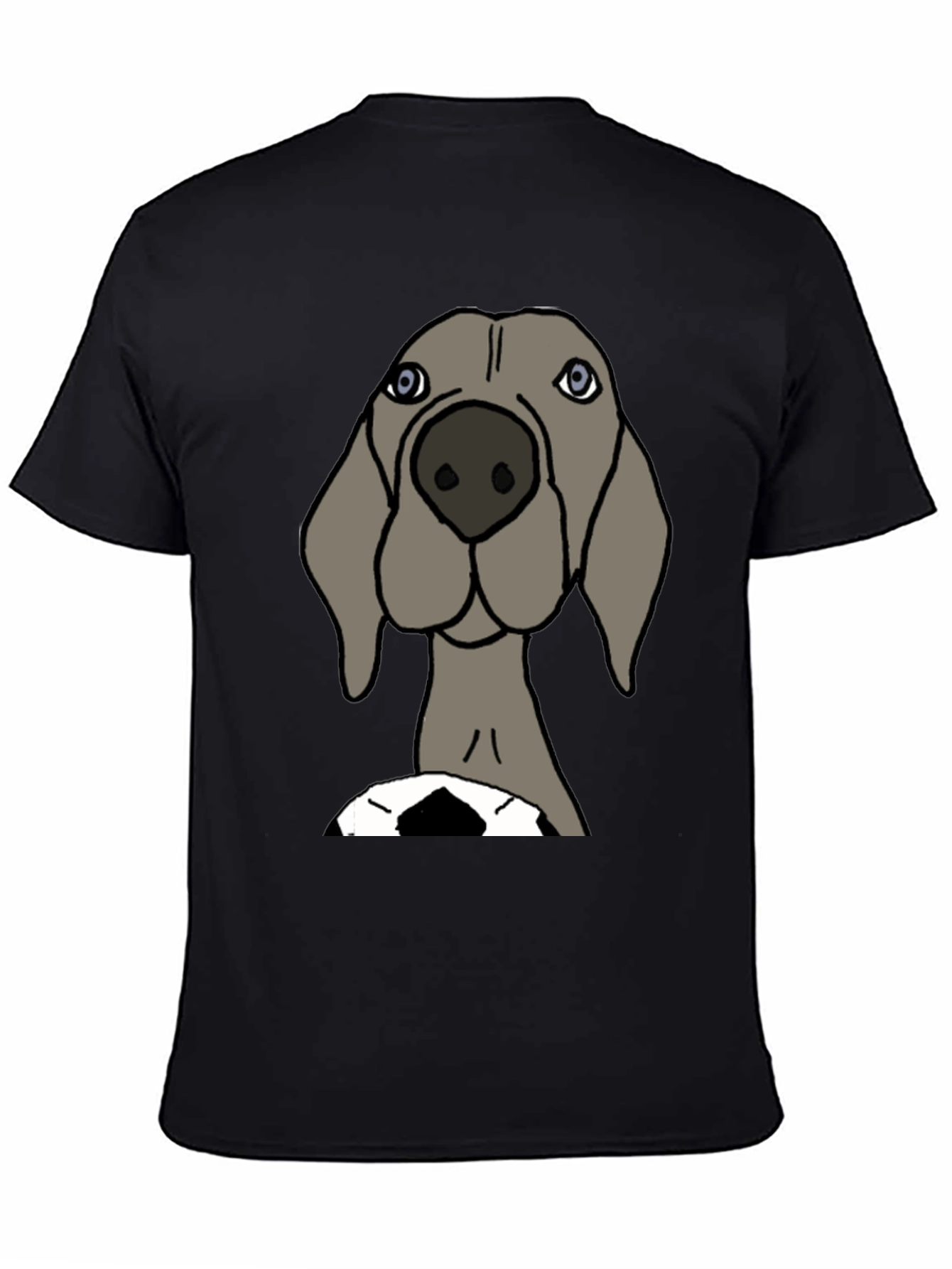 Black Dog with Soccer Ball Graphic T-Shirt view 4