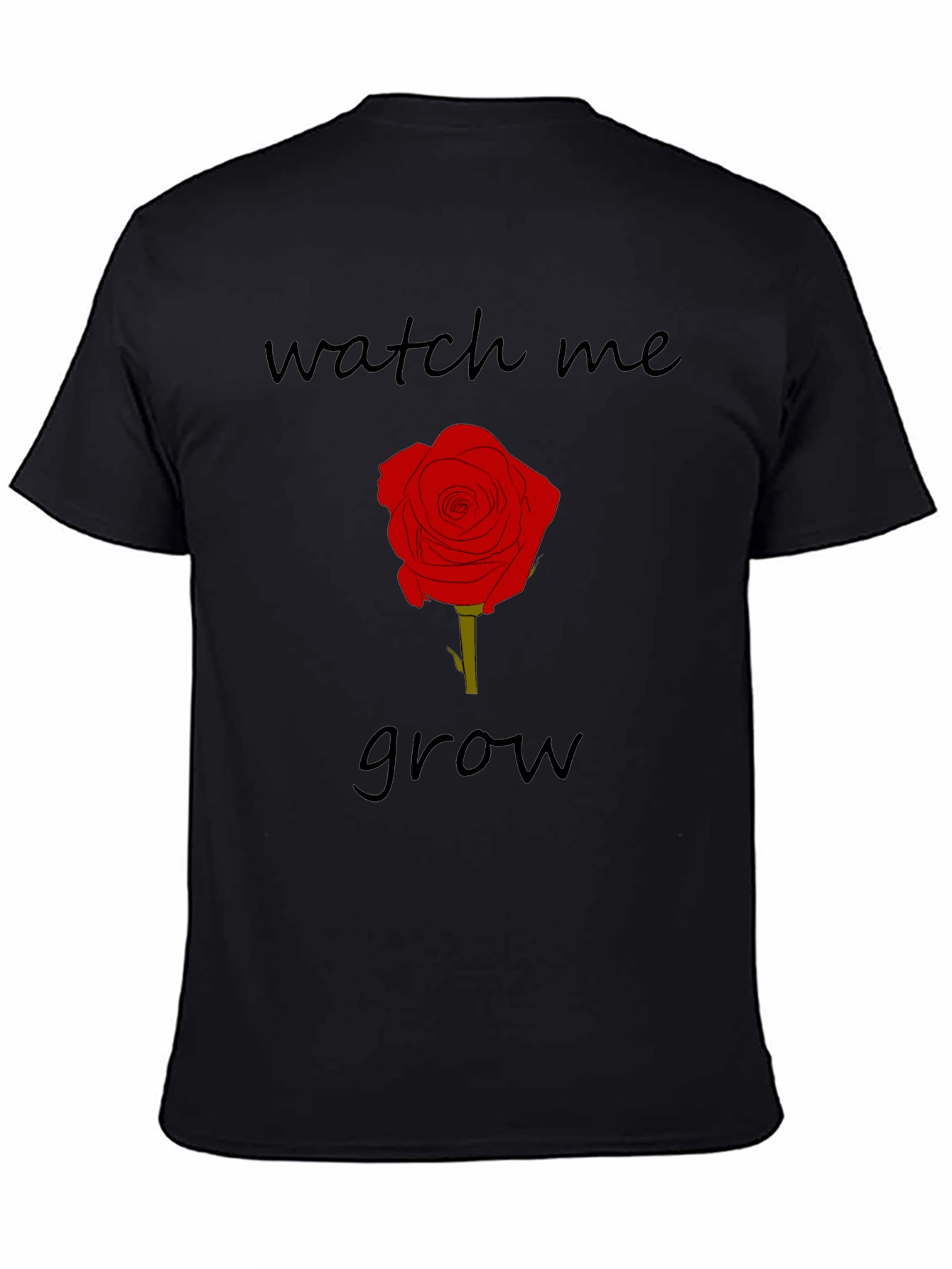 Black Watch Me Grow Rose Graphic Tee - Black view 4