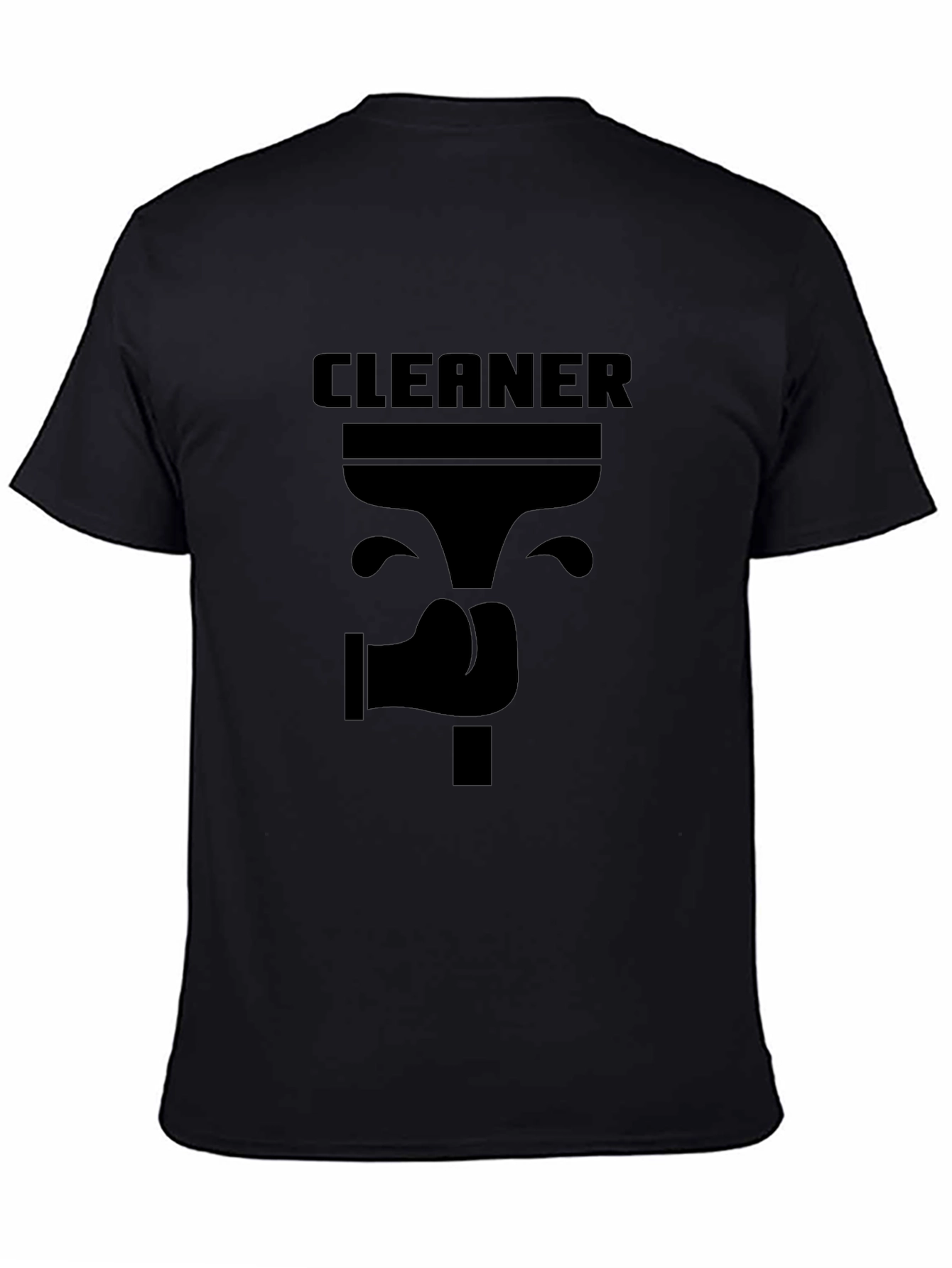 Black Cleaner Graphic T-Shirt - Novelty Design view 4