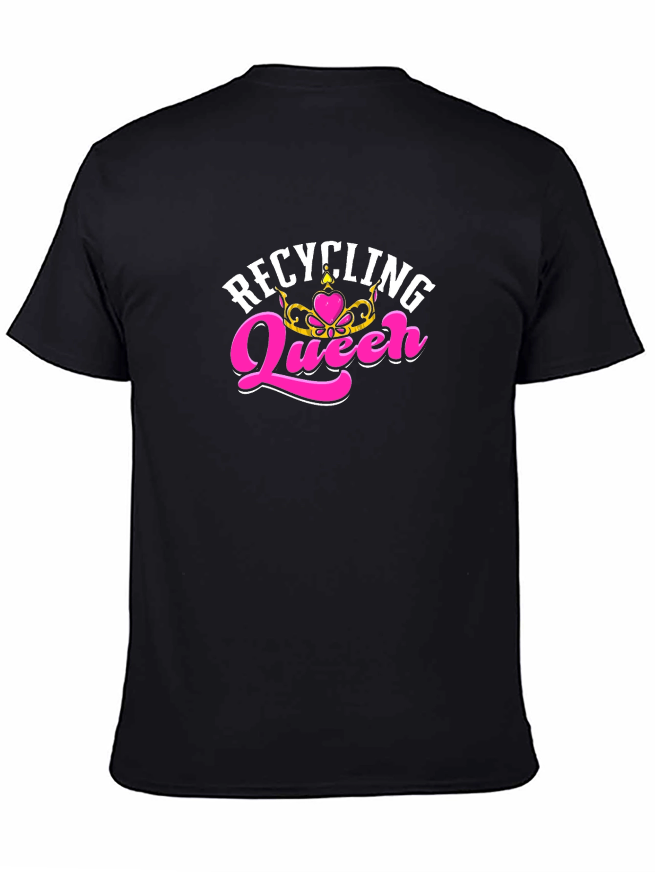 Black Recycling Queen T-Shirt - Black Tee view 4
