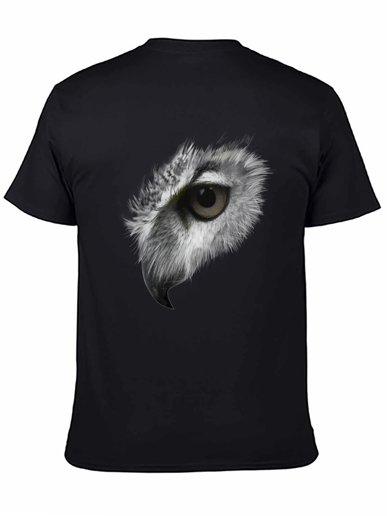 Black Owl Eye Graphic Black T-Shirt - Men's Short Sleeve Tee view 4