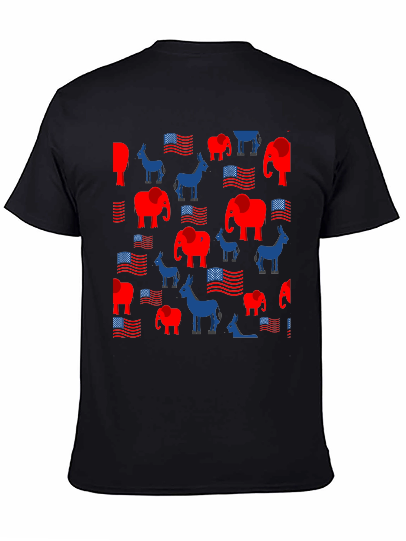 Black Political Print Crew Neck T-Shirt view 4