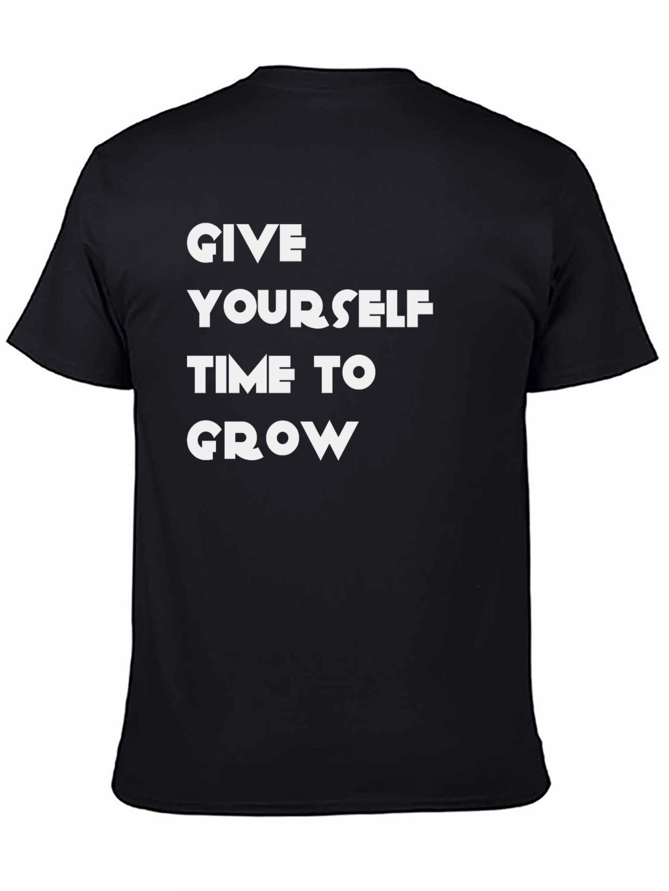 Black Inspirational "Give Yourself Time to Grow" Graphic Tee view 4