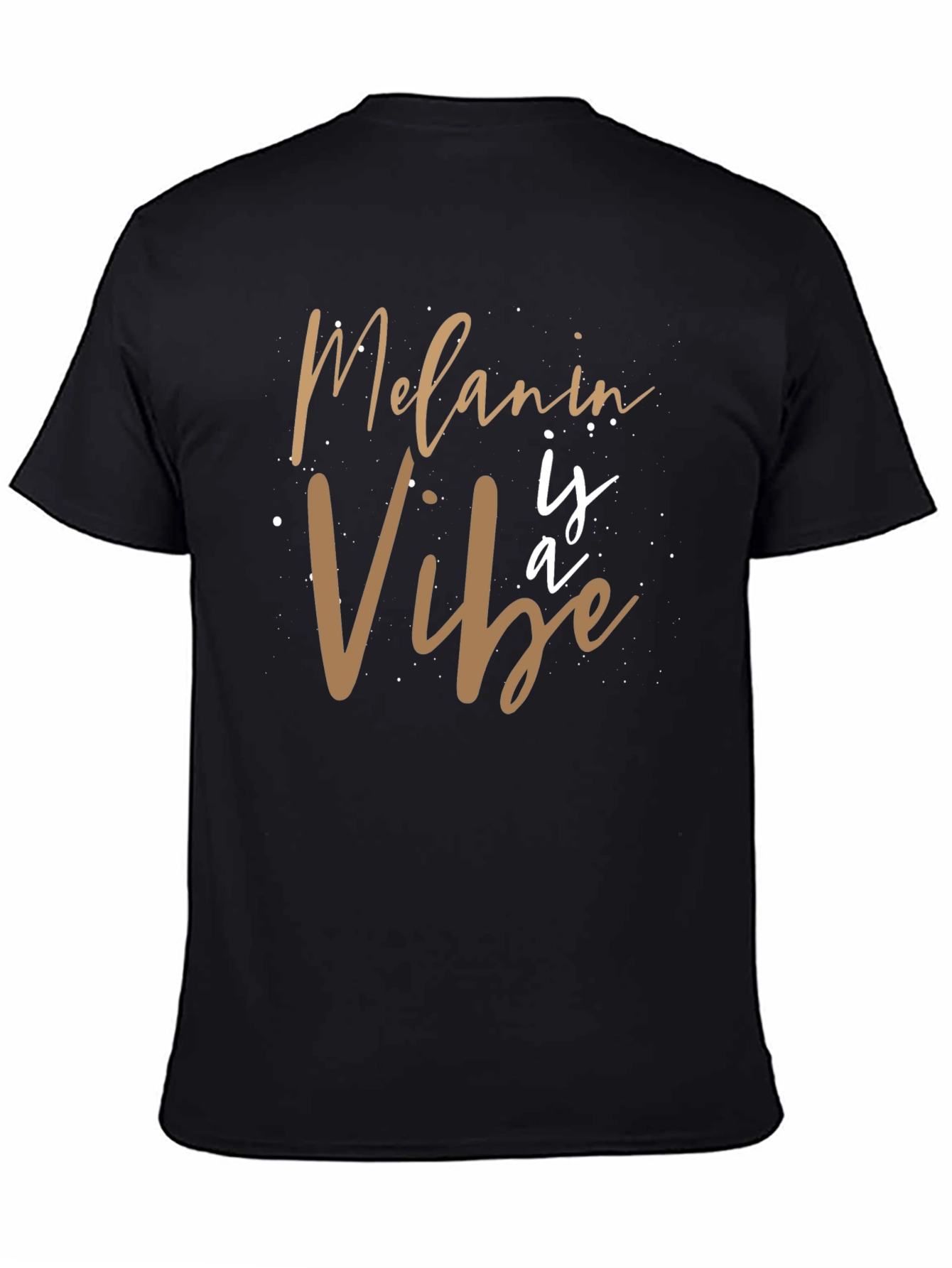 Black Melanin Vibe Graphic Tee - Black Casual T-Shirt view 4