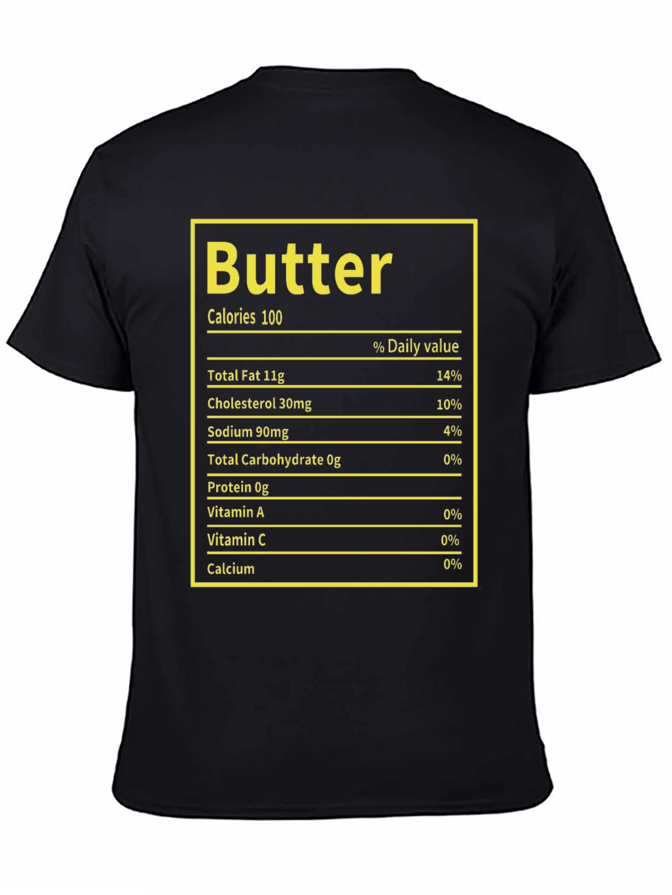 Black Butter Nutrition Facts T-Shirt - Foodie Humor Tee view 4