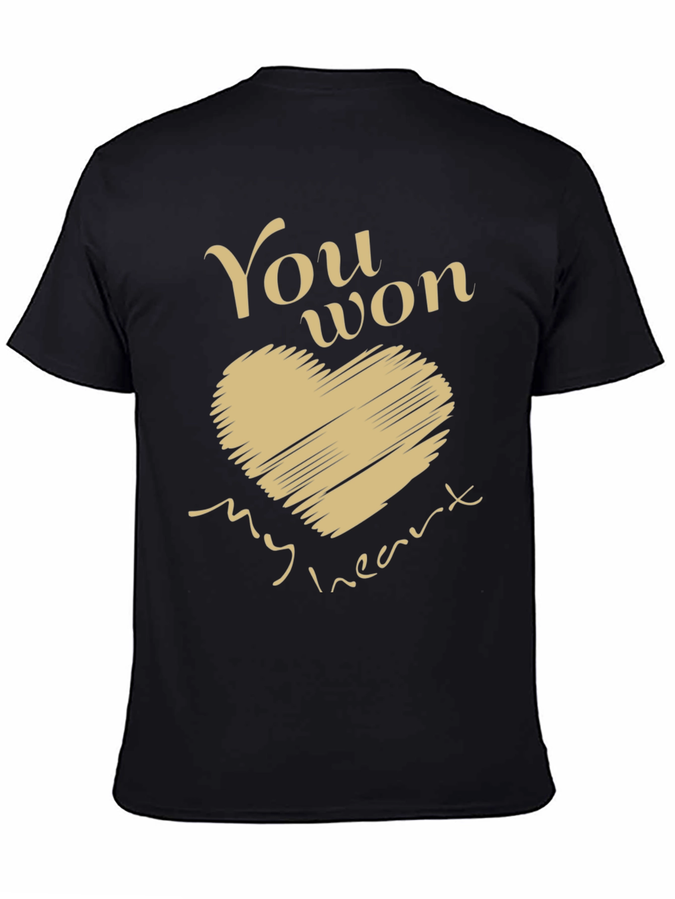 Black You Won My Heart Graphic Tee - Men's Black T-Shirt view 4