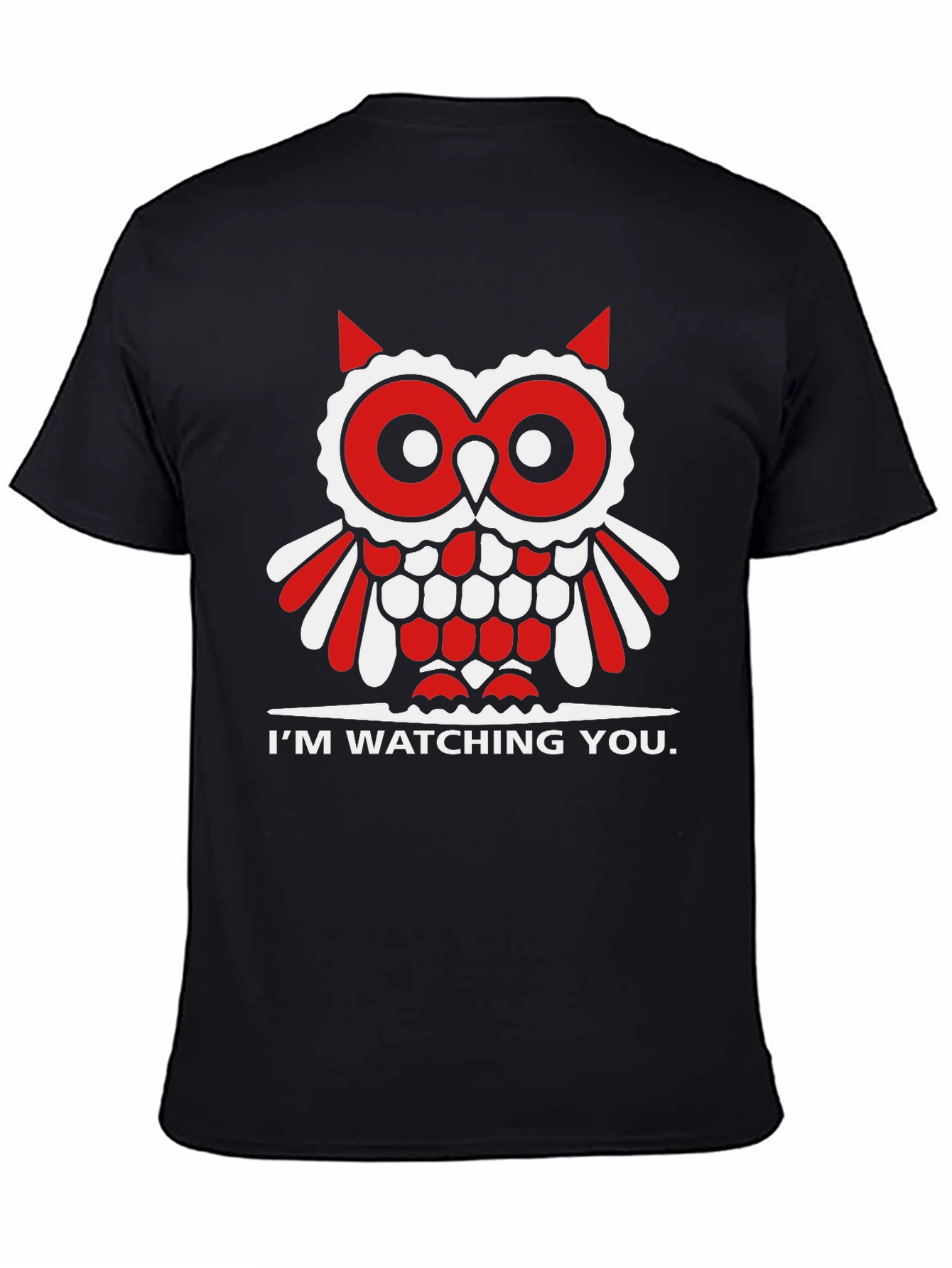Black Owl I'm Watching You Graphic Tee view 4