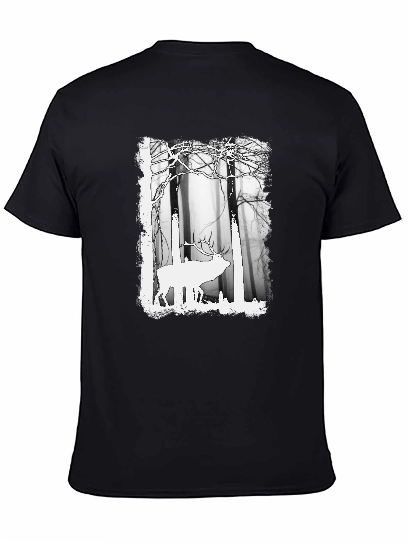 Black Elk in Forest Graphic Tee - Men's Black T-Shirt view 4
