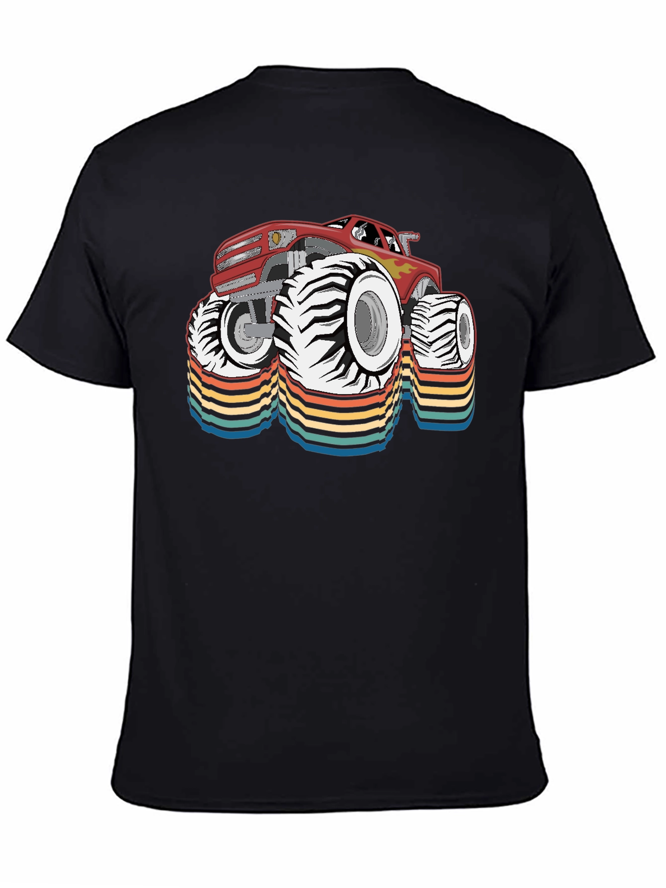 Black Retro Monster Truck Graphic Tee view 4
