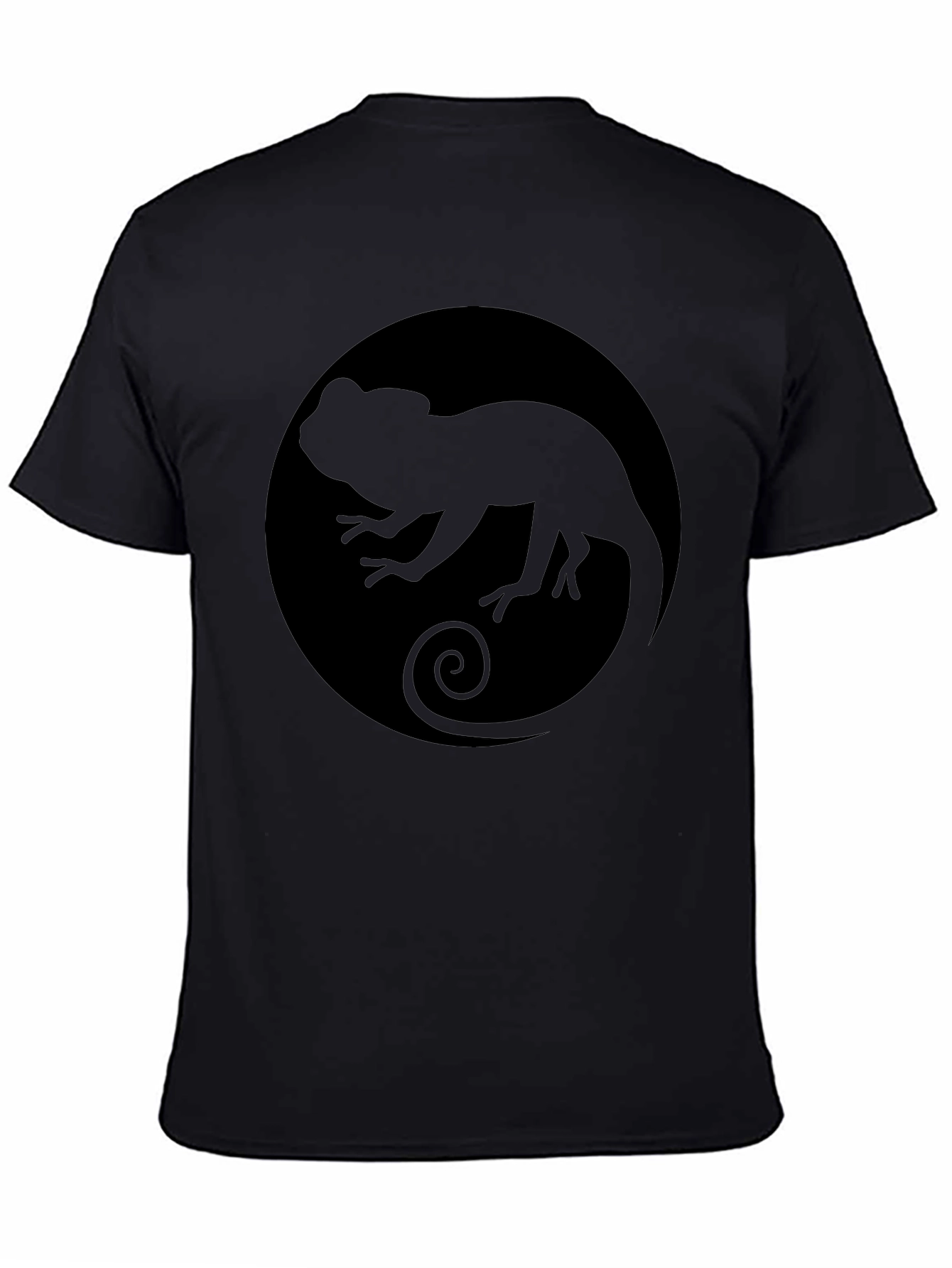 Black Chameleon Circle Graphic Tee - Black view 4