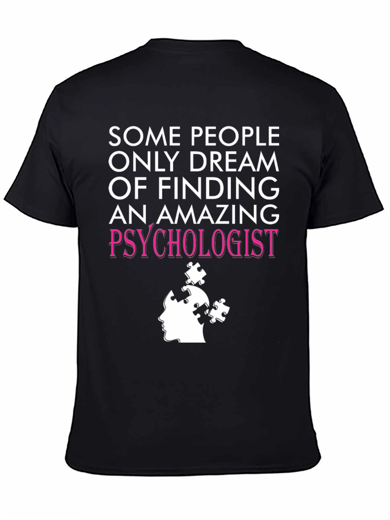 Black Amazing Psychologist T-Shirt - Puzzle Design view 4