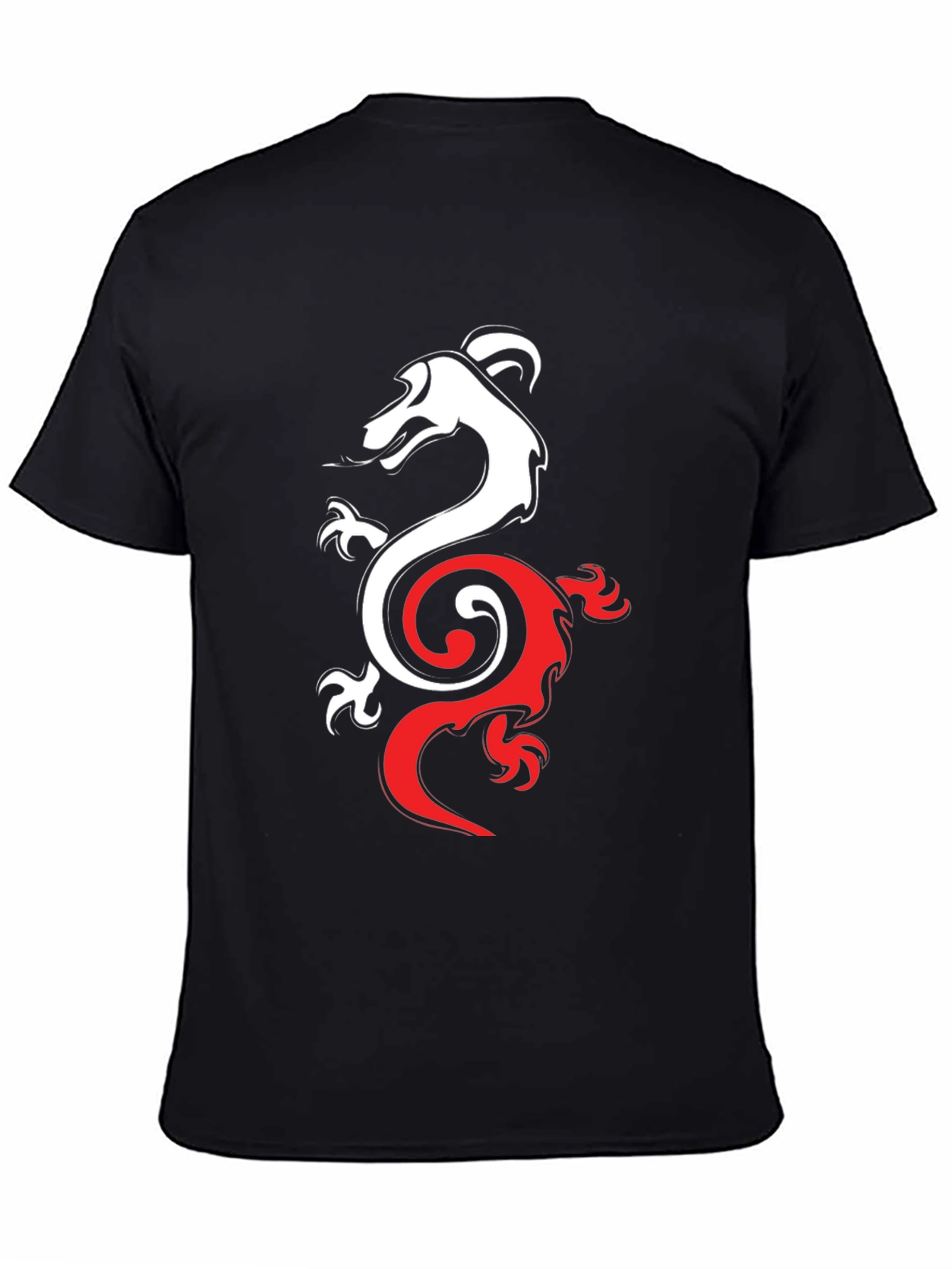 Black Dragon Yin Yang Graphic Tee - Black view 4