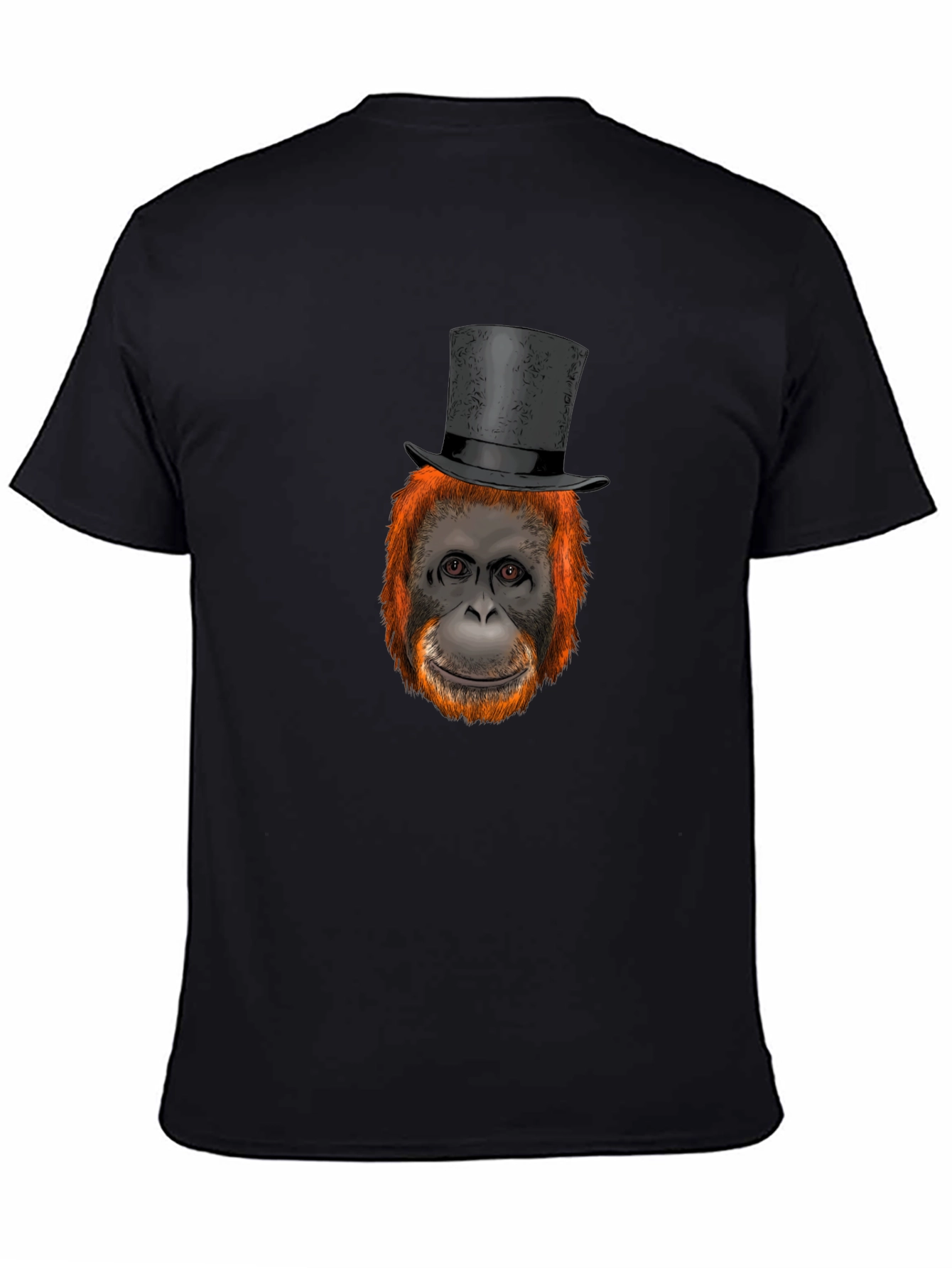 Black Orangutan Top Hat Graphic T-Shirt view 4