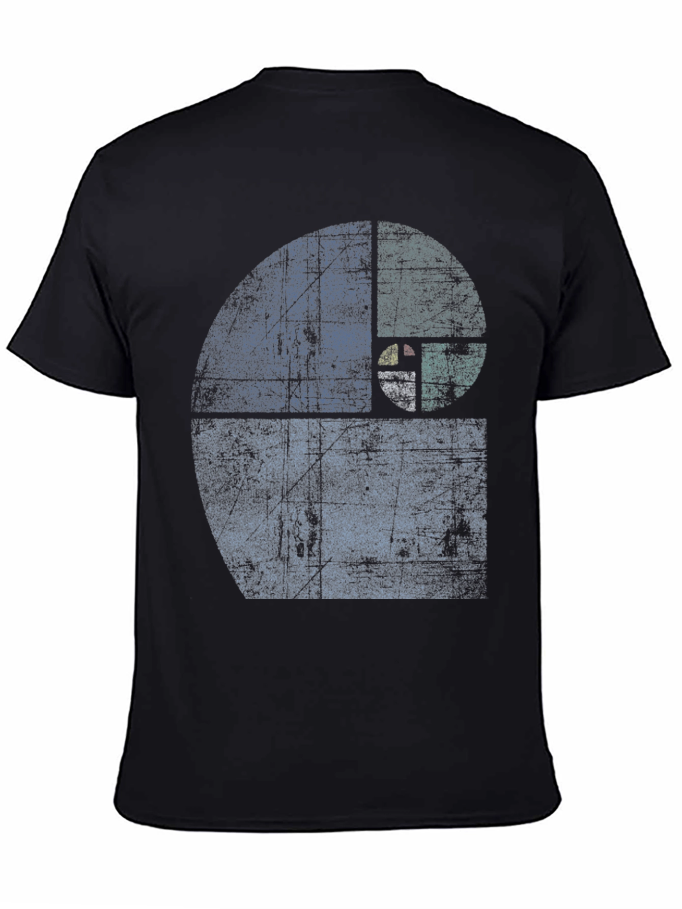Black Fibonacci Sequence Graphic T-Shirt - Distressed Style view 4