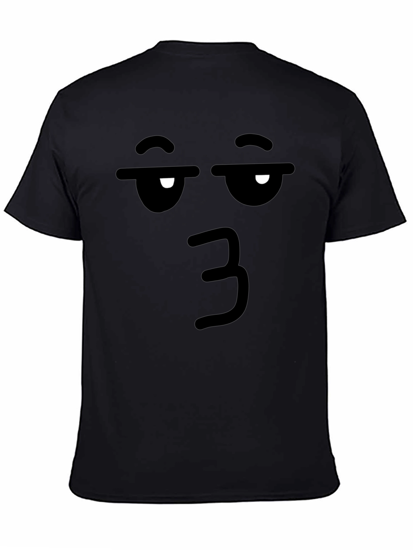 Black Funny Face Emoji Black T-Shirt view 4